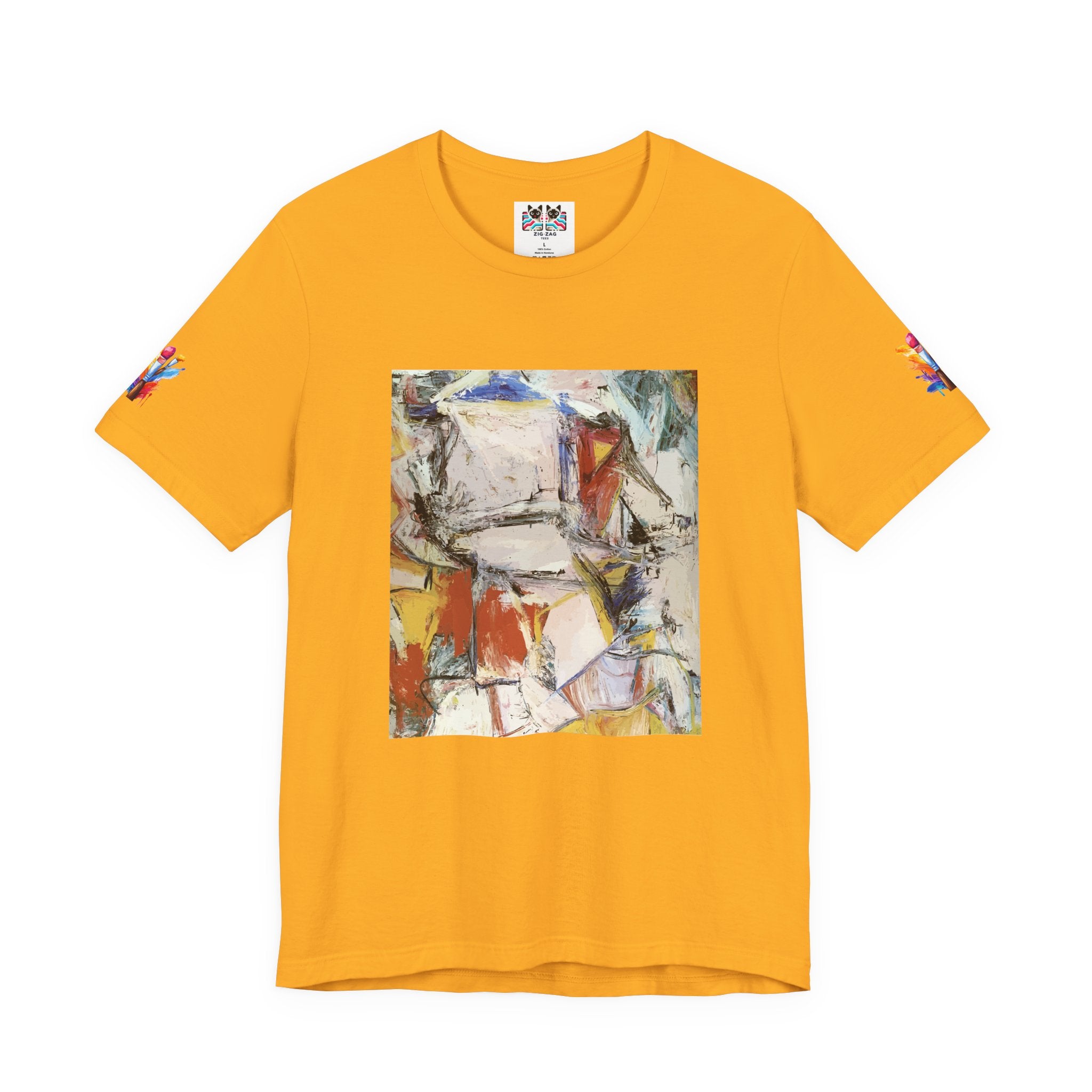 Abstract Expressionism Art T-Shirt – Colorful Geometric Painting Graphic Tee