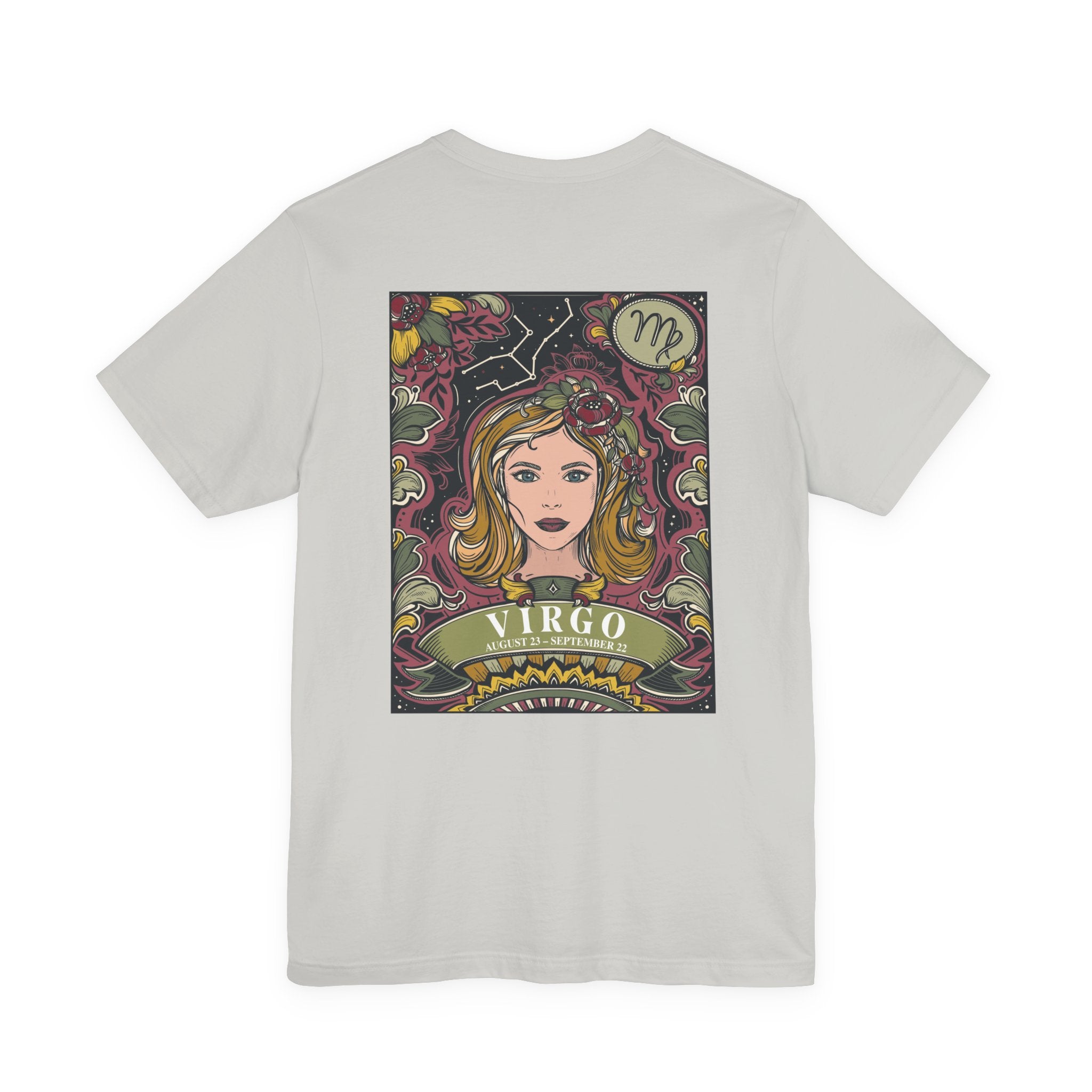 Virgo Constellation & Floral Zodiac T-Shirt – August 23 to September 22