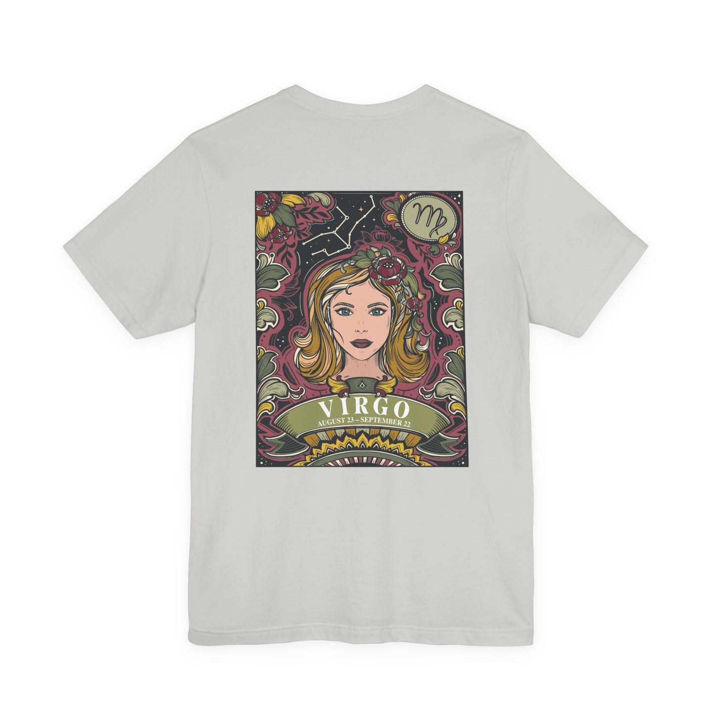 Virgo Constellation & Floral Zodiac T-Shirt – August 23 to September 22