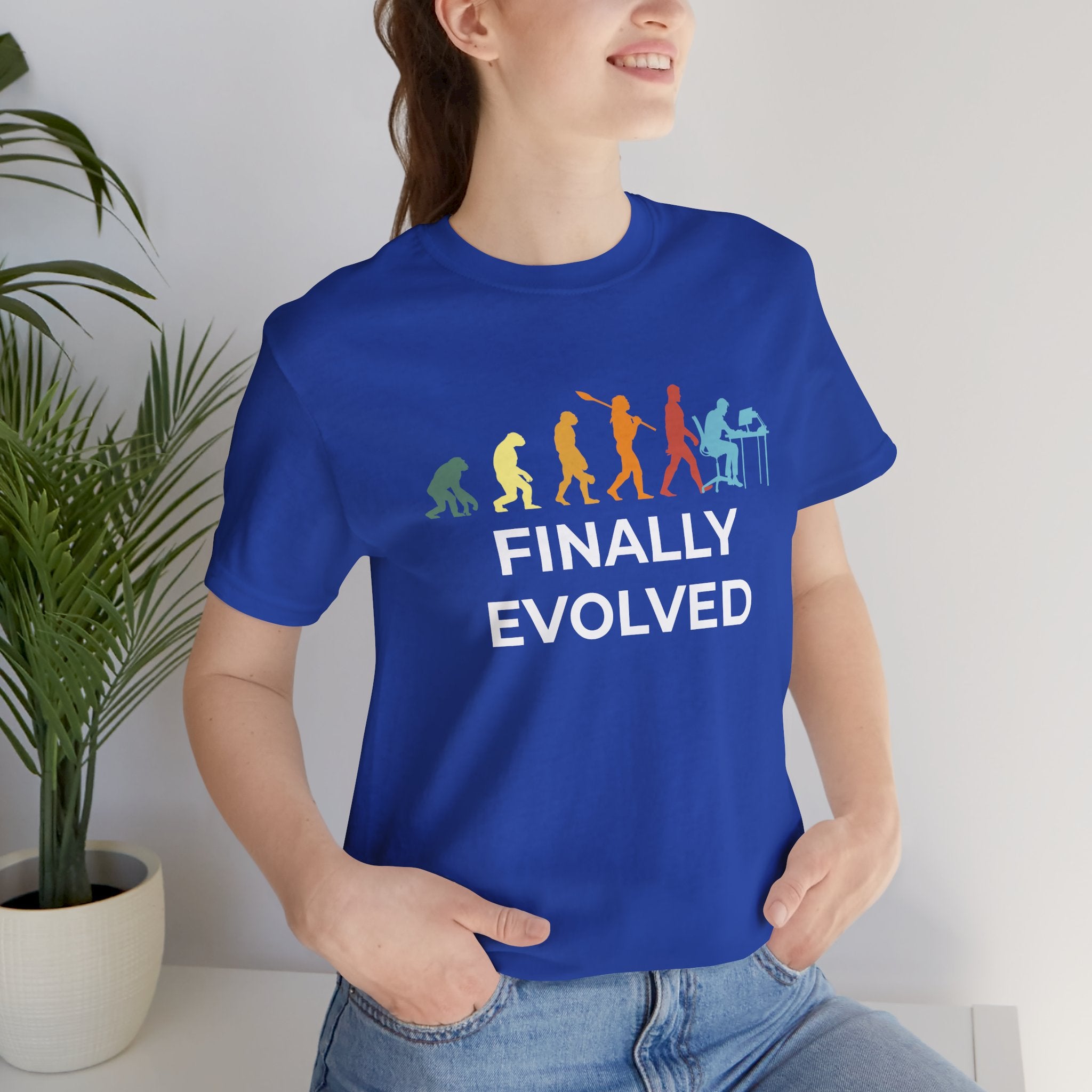Custom T-Shirt - Evolution of Man to Computer User T-Shirt