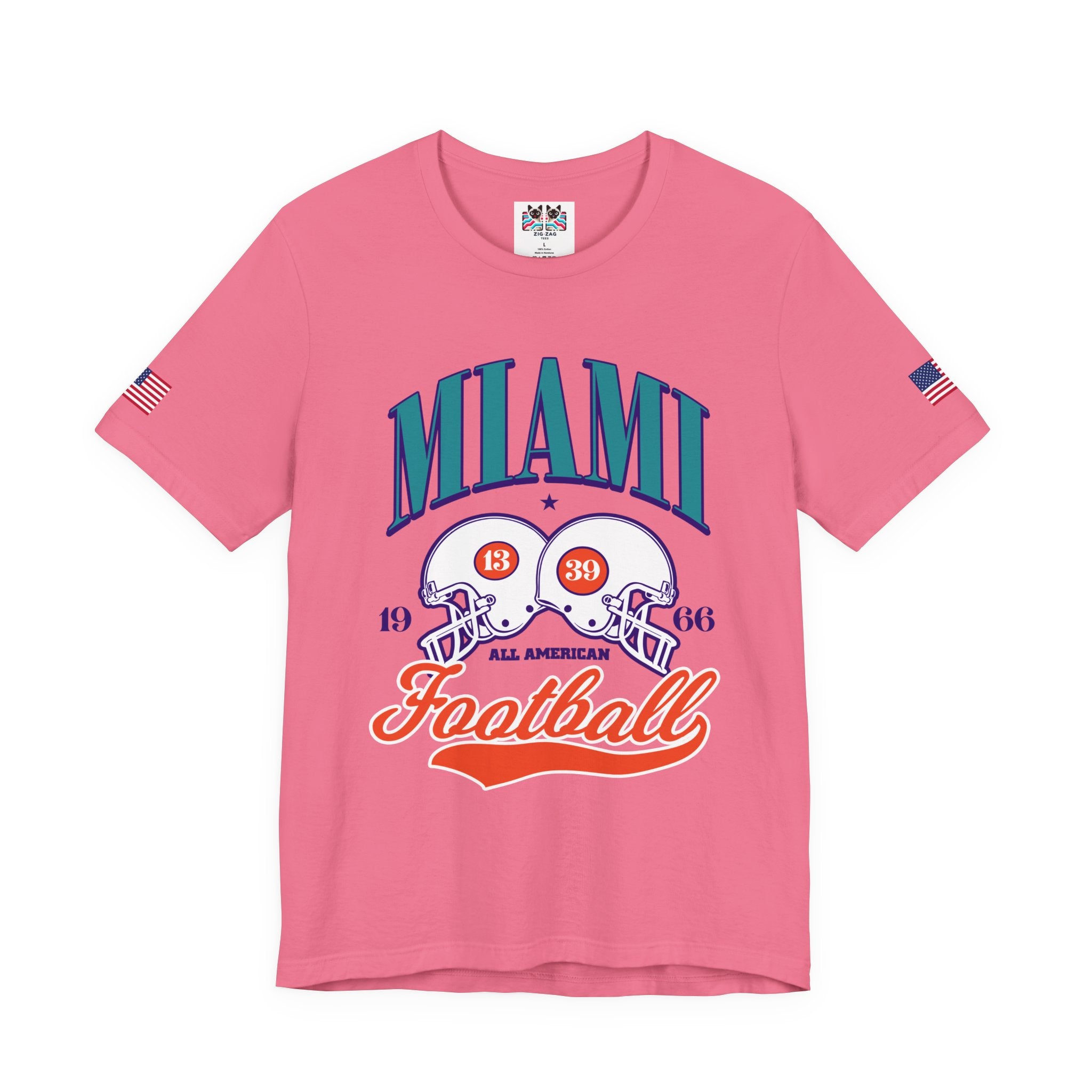 Miami All American Football T-Shirt – Vintage 1966 Helmets Collegiate Graphic Tee