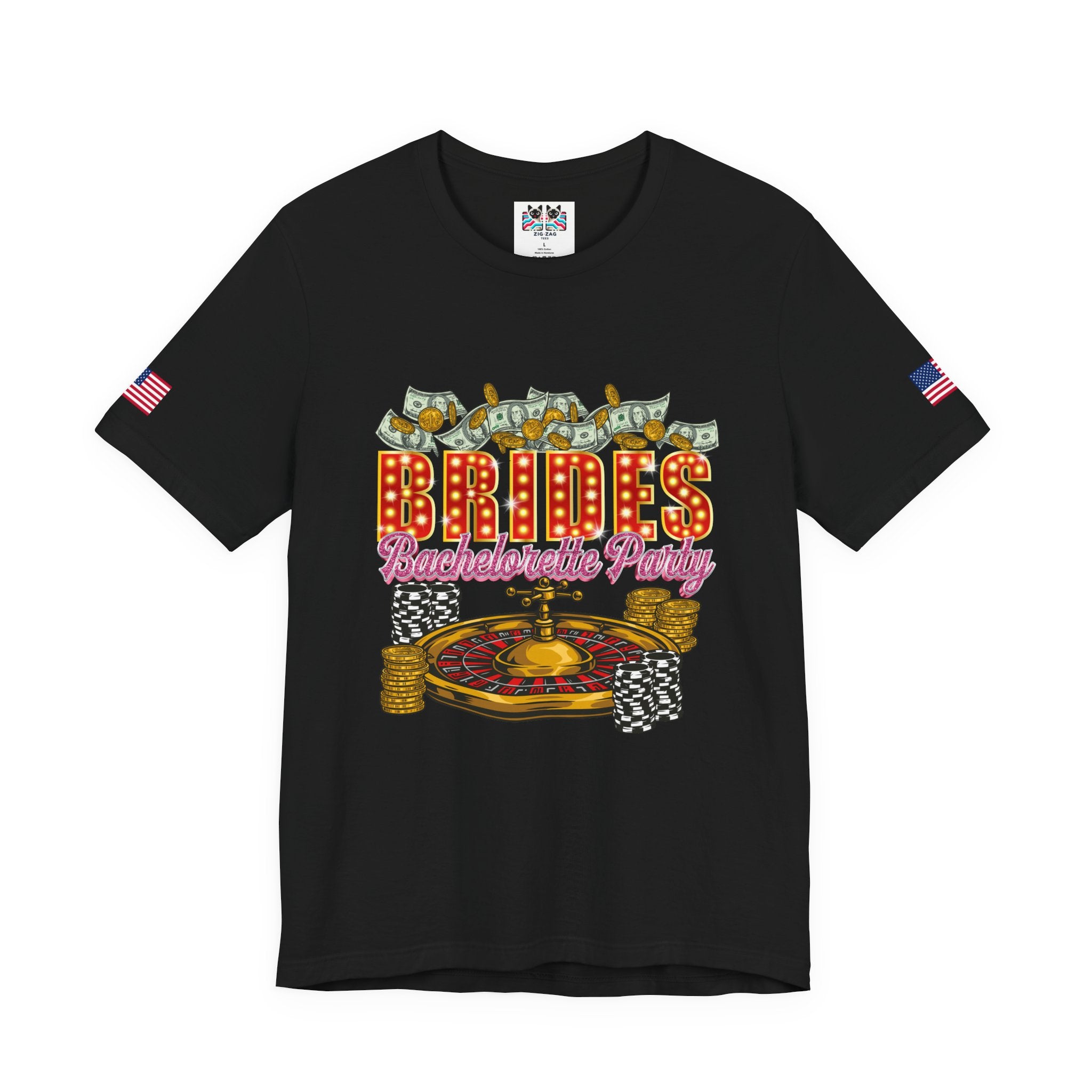 Brides Bachelorette Party Las Vegas T-Shirt - Vegas Casino Money Roulette Girls Trip