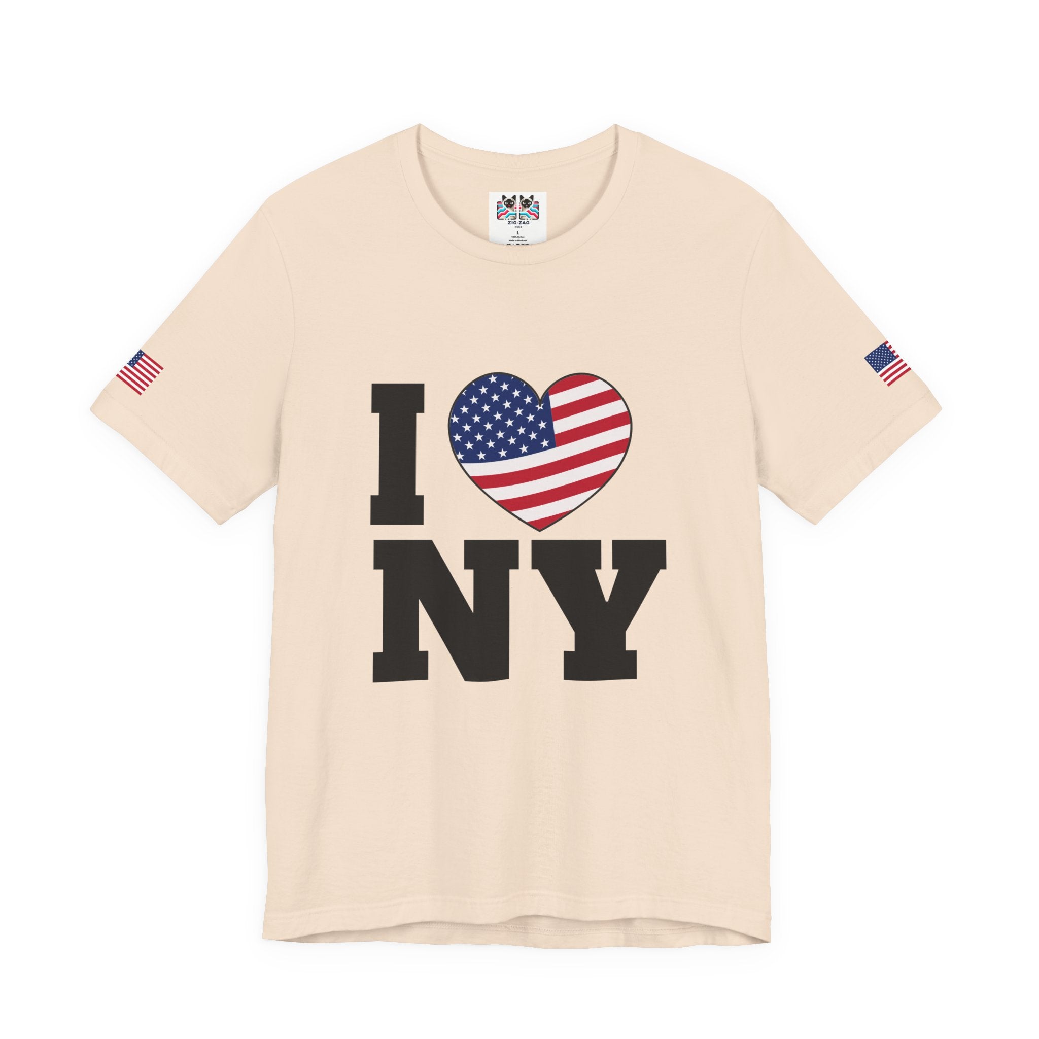 I Love NY T-Shirt - Classic USA Flag Heart Patriotic New York City Design