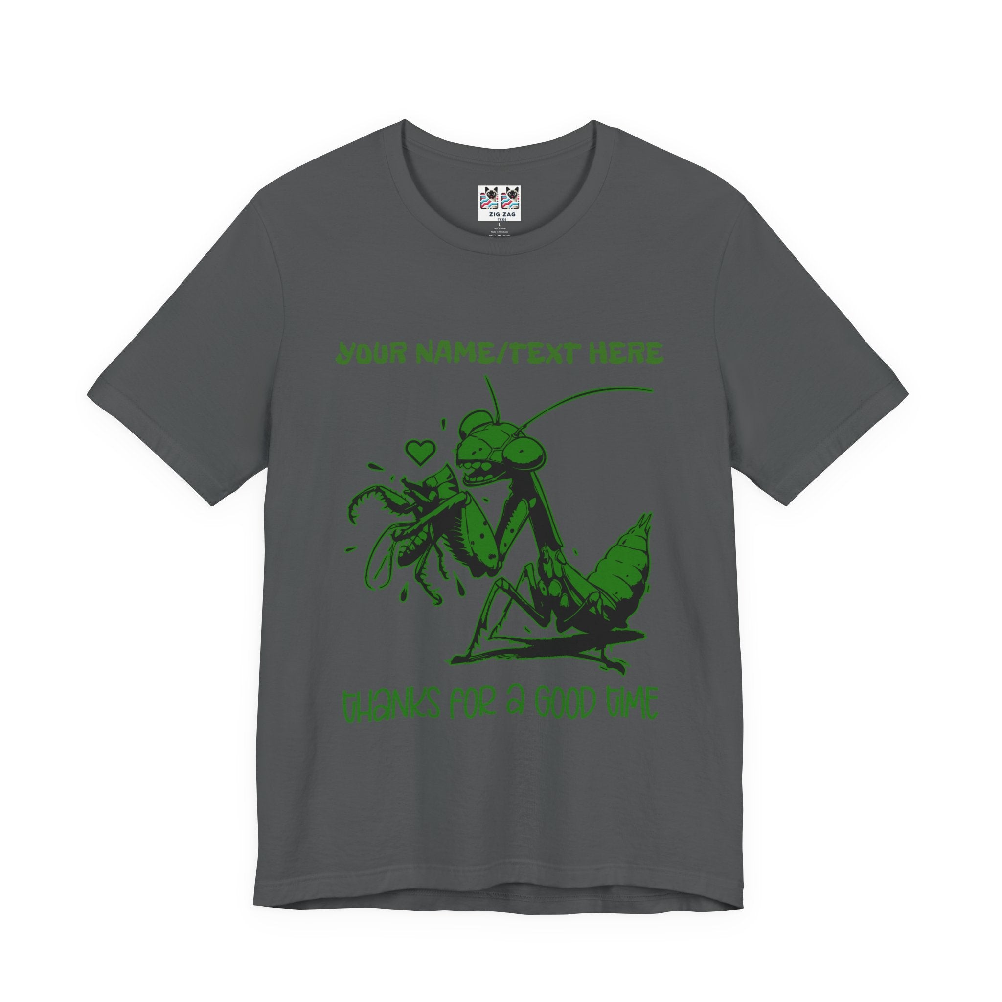 Custom T-Shirt - Thanks for a Good Time T-Shirt – Playful Grasshopper Eating Male Graphic Tee