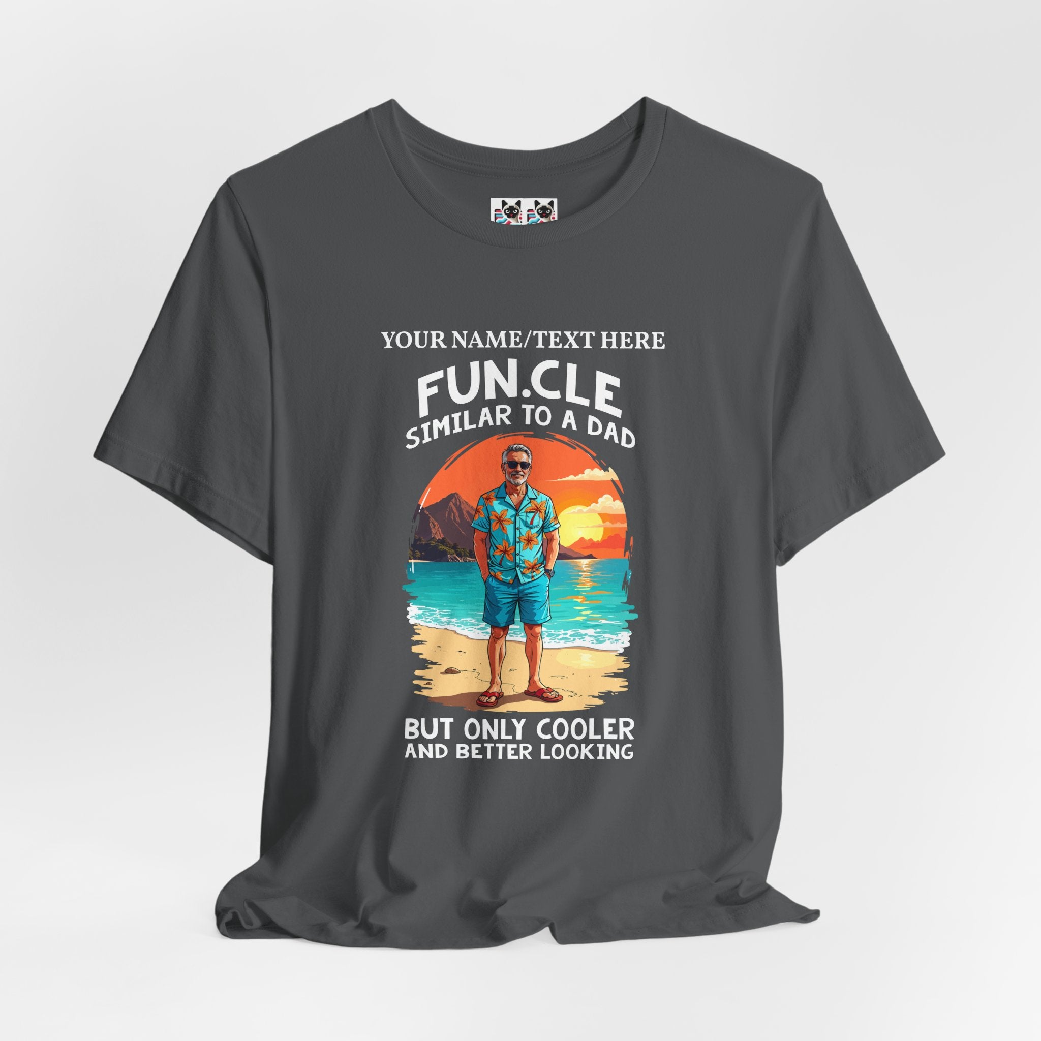 Custom T-Shirt - FUN.CLE Beach Sunset T-Shirt – Cool Uncle Beach Graphic with Funny Quote
