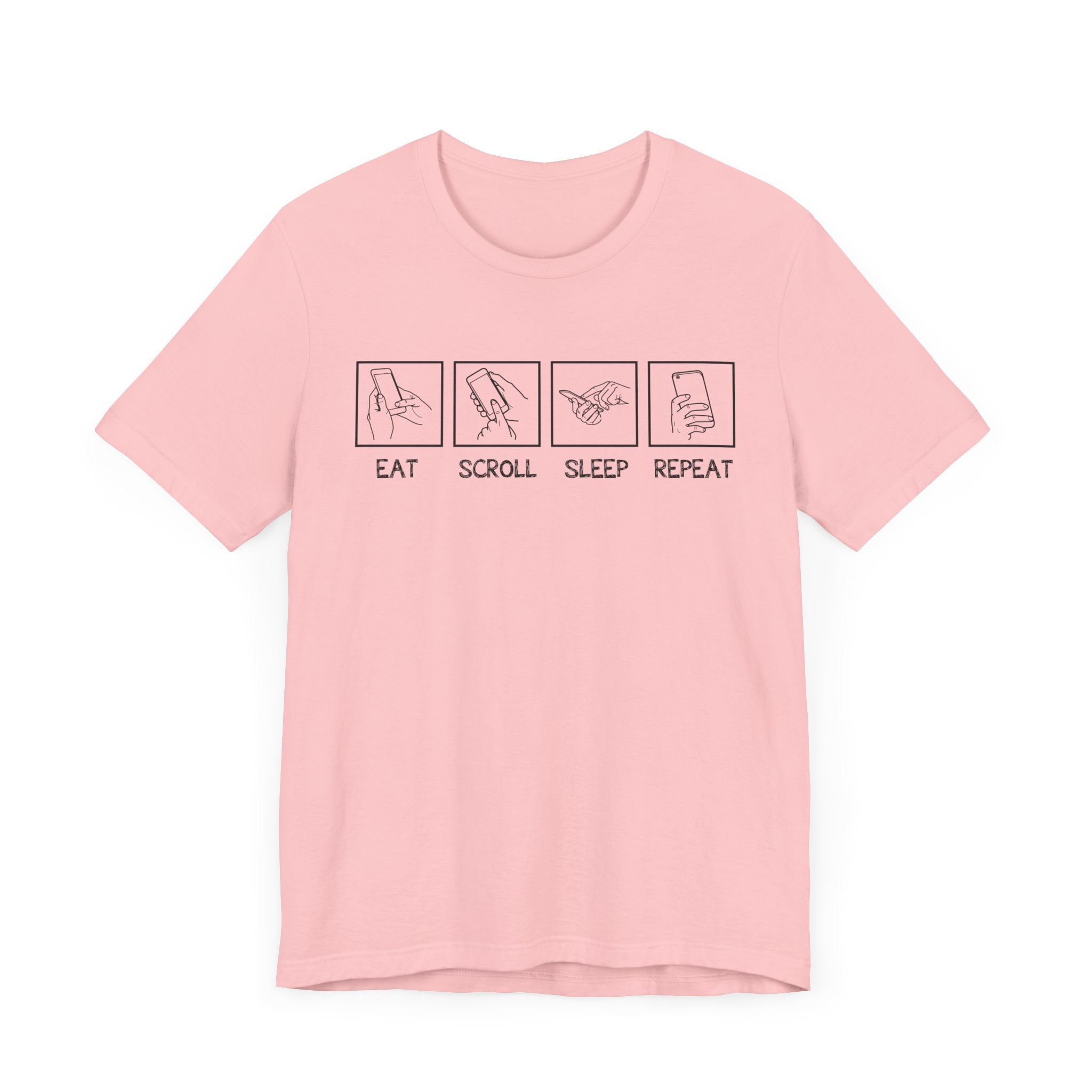 Eat Sleep Scroll Repeat Tee, Social Media Humor Shirt, Digital Routine Graphic Tee, Internet Culture Top, Online Life Gift