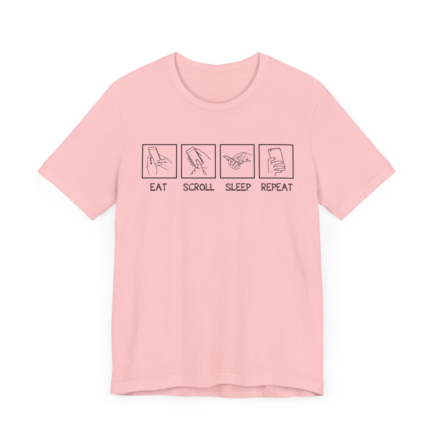 Eat Sleep Scroll Repeat Tee, Social Media Humor Shirt, Digital Routine Graphic Tee, Internet Culture Top, Online Life Gift