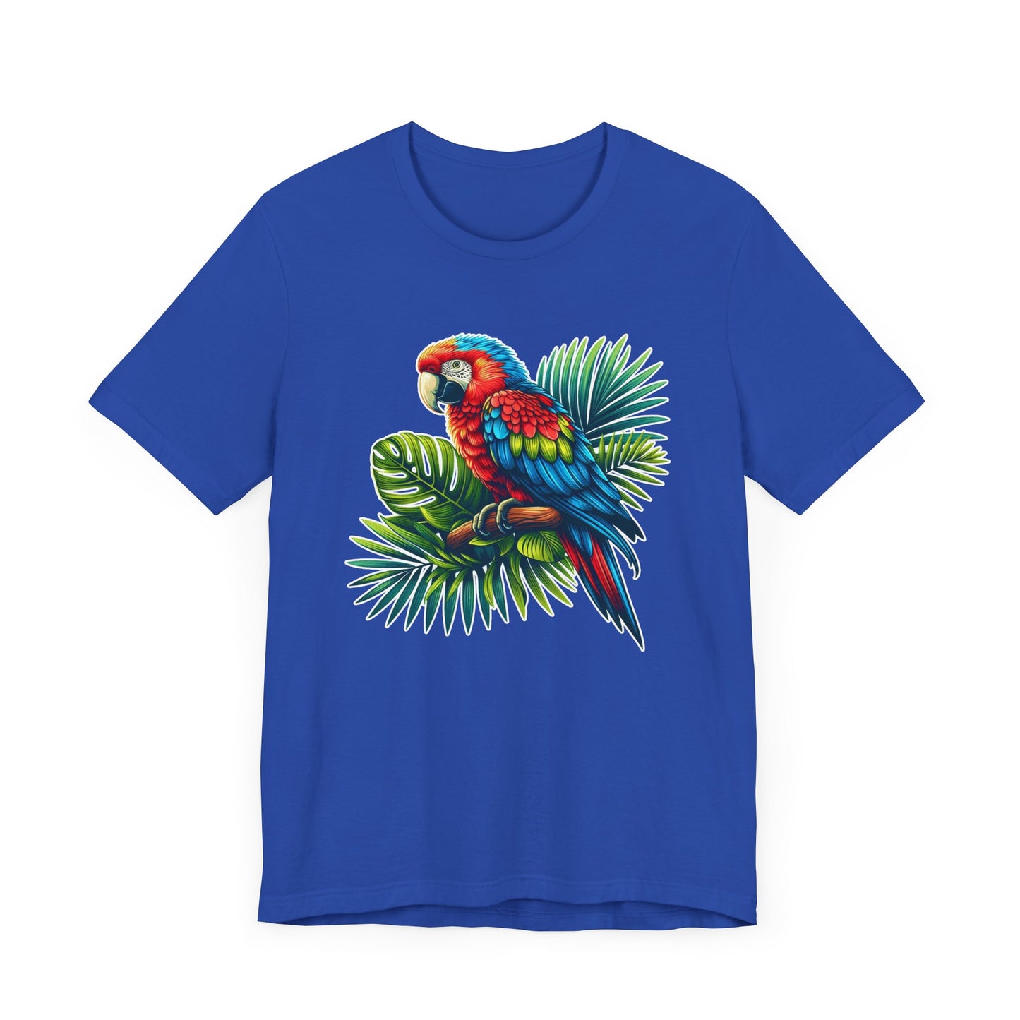Colorful Macaw Parrot perched gracefully on Lush Green Branch Graphic T-Shirt