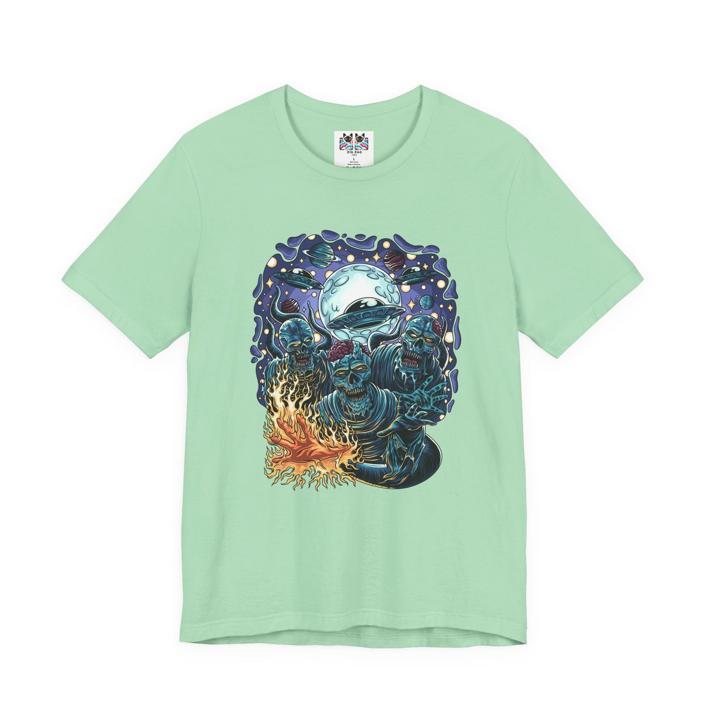 Cosmic Zombies vs Deep Sea Cthulhu Horror T-Shirt