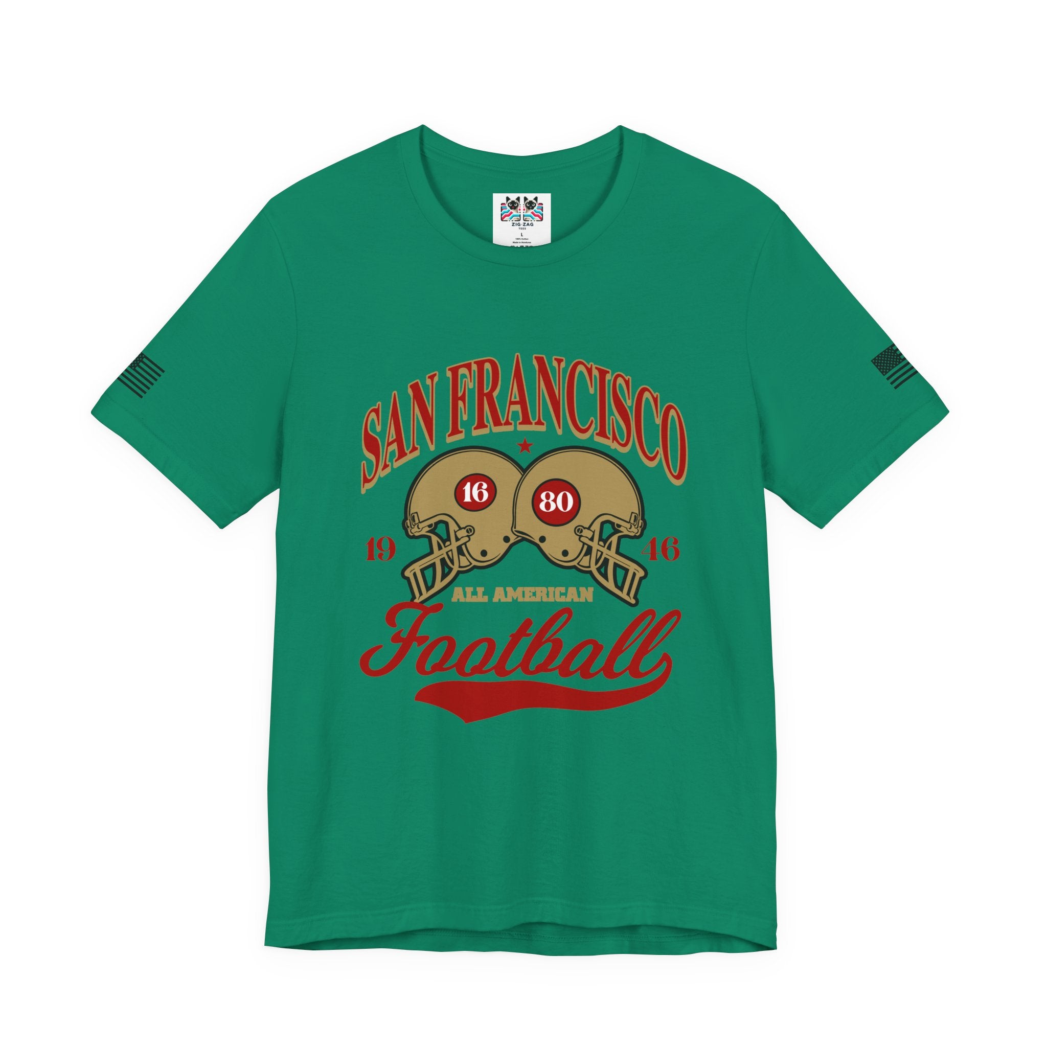 San Francisco Football T-Shirt, All American 1946 Dual Helmet Vintage Tee, SF Bay Area Fan Shirt, Retro Football Gift, Unisex