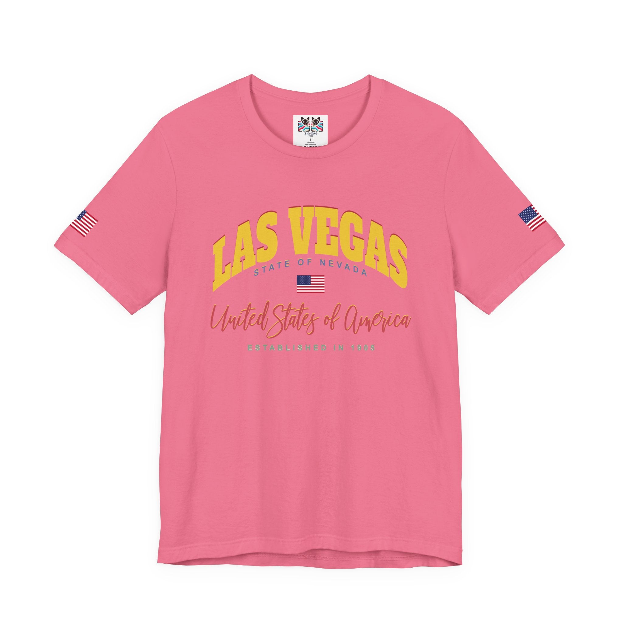 Las Vegas State of Nevada T-Shirt - Est 1905 Navy USA Flag Collegiate Design