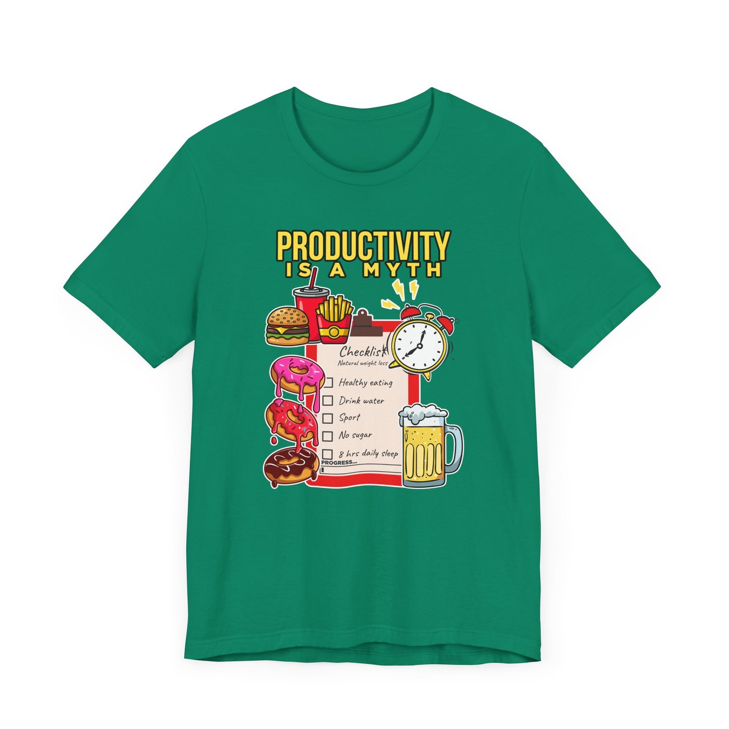 Productivity is a Myth Tee, Anti Hustle Culture Shirt, Lazy Life Graphic, Satirical Work Message Top, Modern Mindset Gift