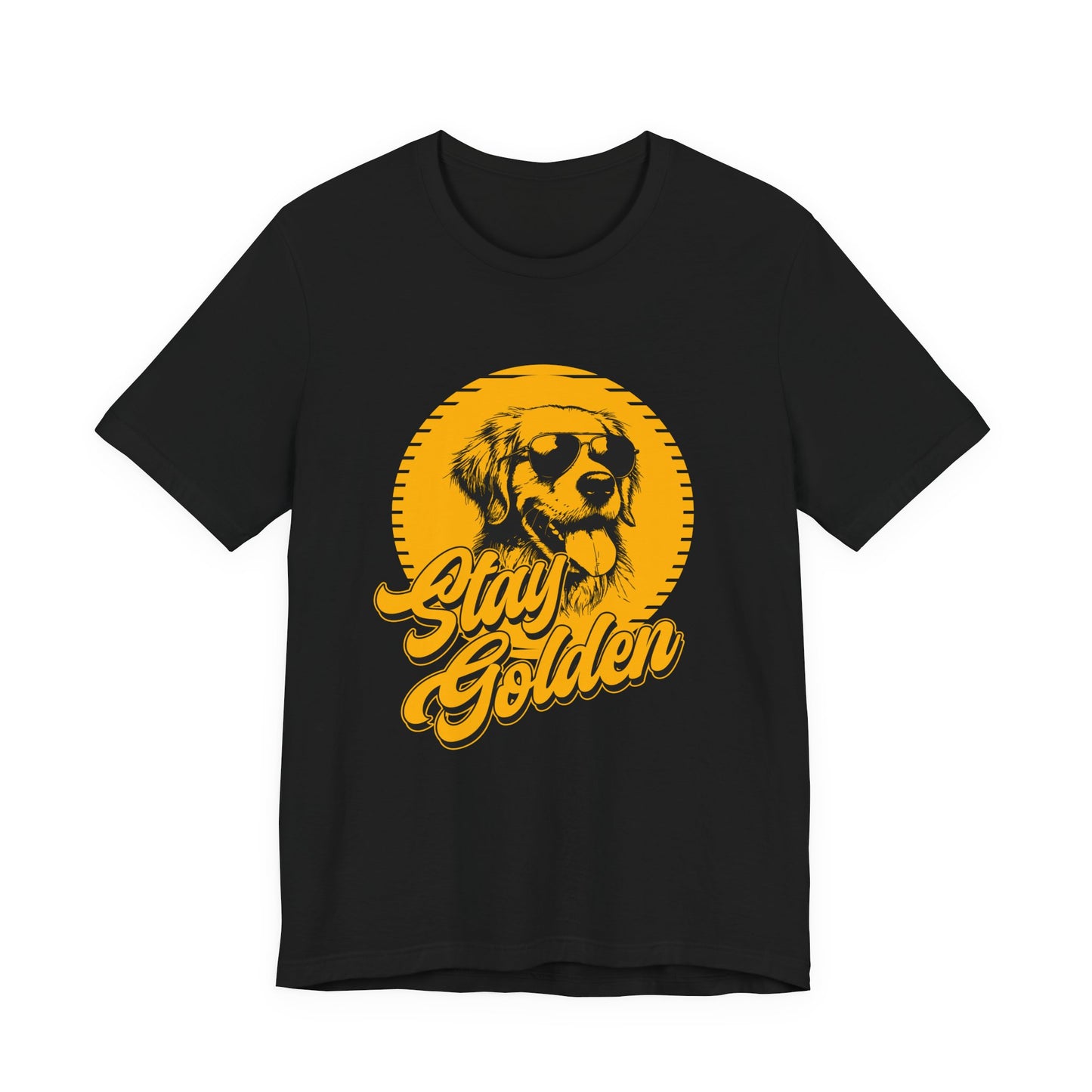Stay Golden T-Shirt – Cool Golden Retriever with Sunglasses Graphic Tee