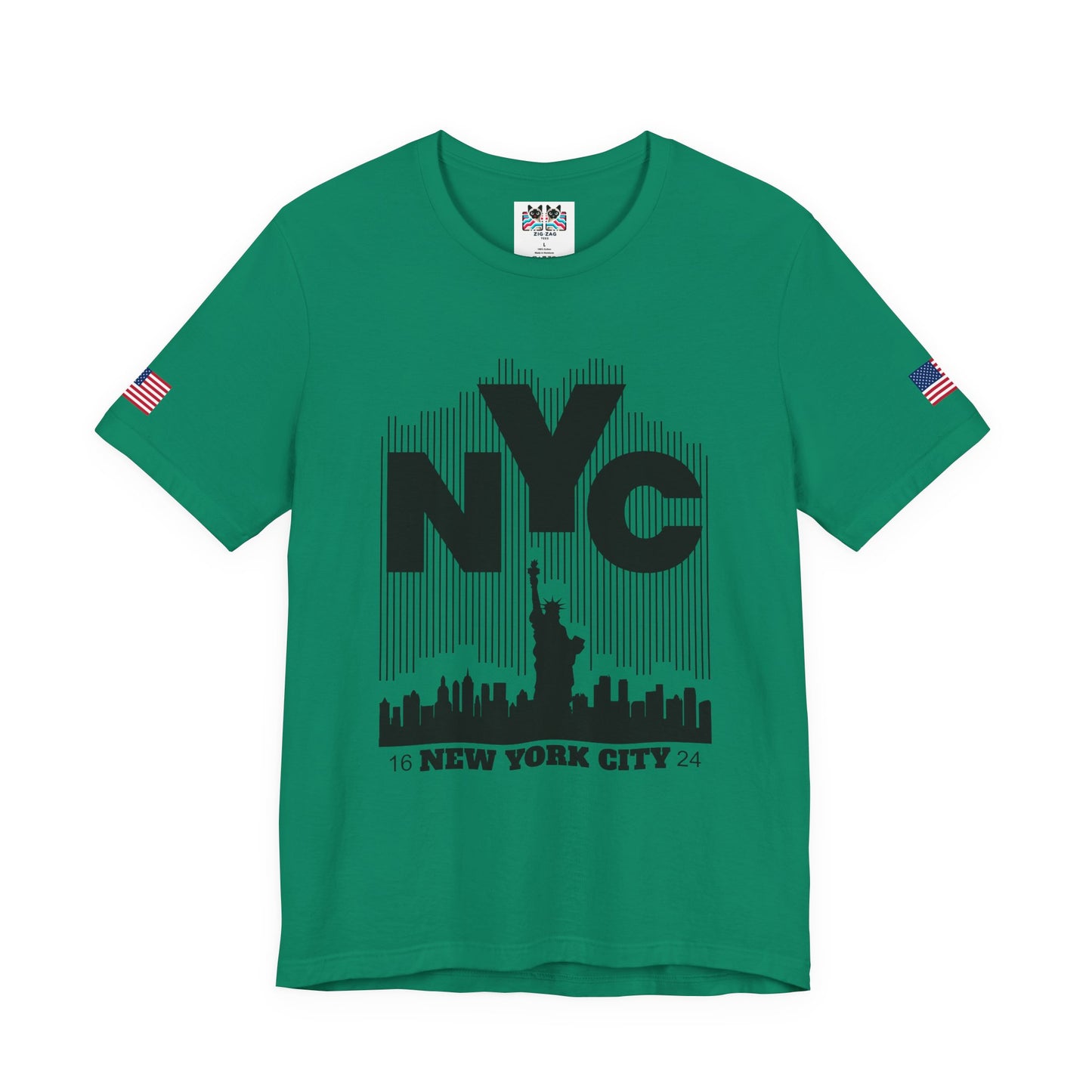 NYC Barcode T-Shirt - Modern New York City 1624 Minimalist Stripe Design