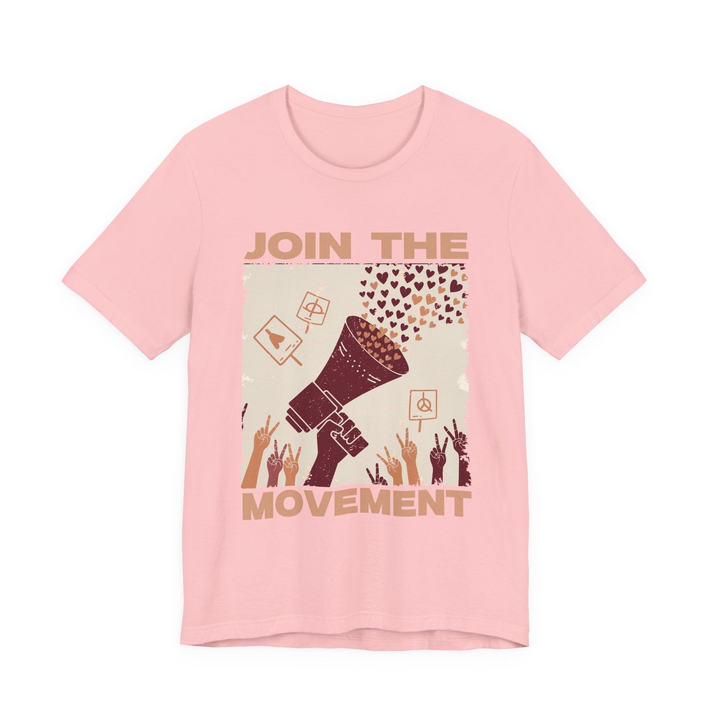 Join the Movement – Empowerment Speaker and Victory Hands Graphic T-Shirt