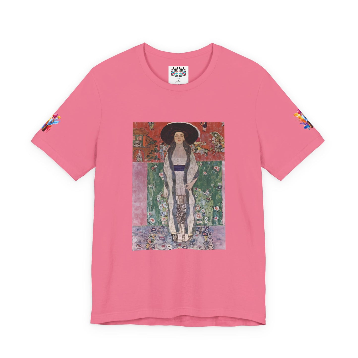 Art Nouveau Portrait T-Shirt – Elegant Woman in Ornate Kimono Style Dress Graphic Tee