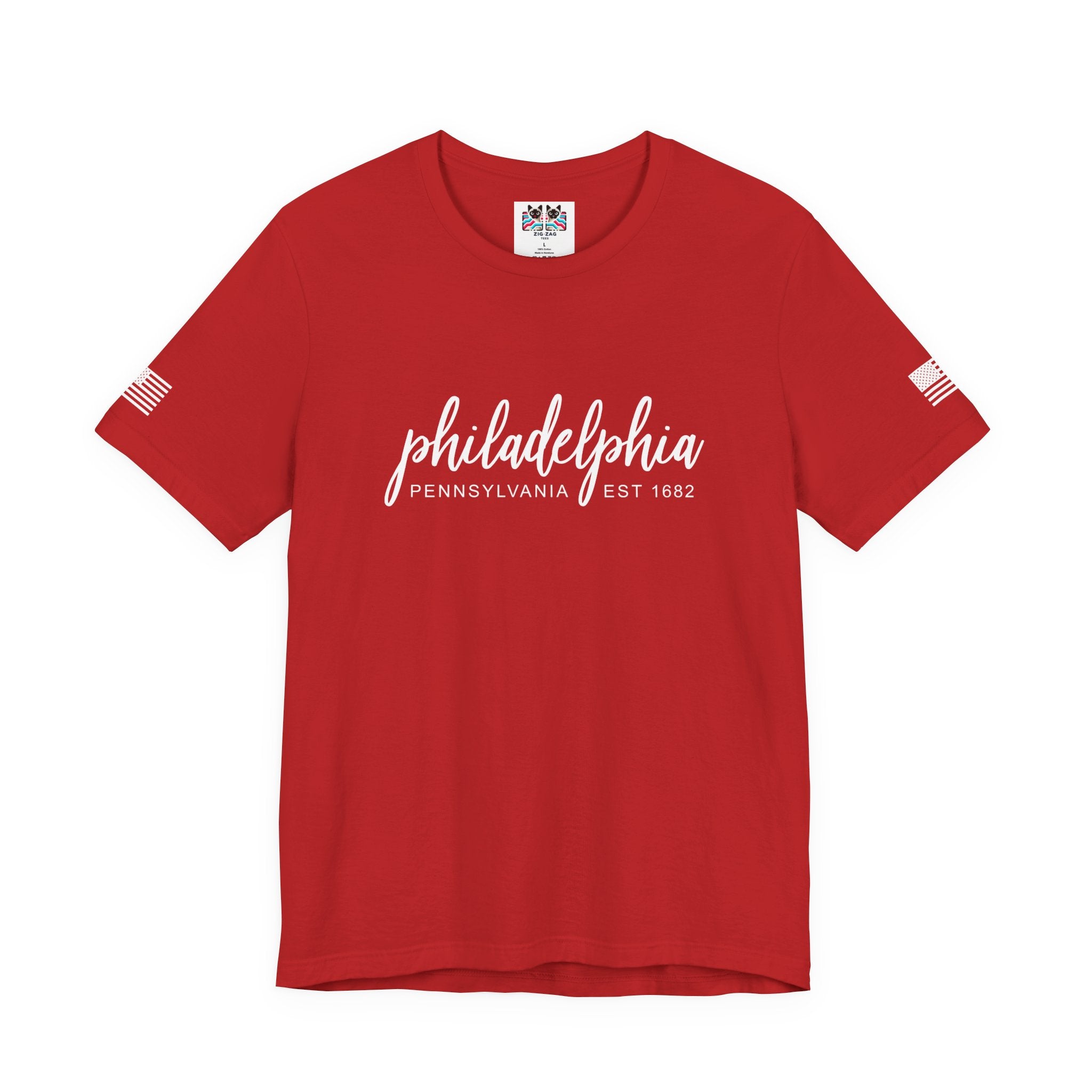 Philadelphia Pennsylvania EST 1682 T-Shirt – Elegant Cursive Script Graphic Tee