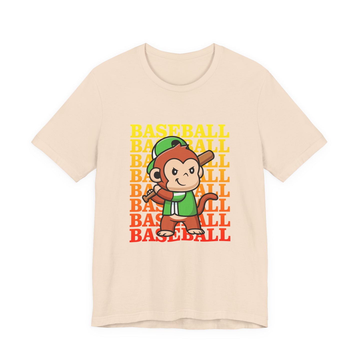 Baseball tshirt - Baseball Monkey Player Tshirt Large Graphic Monkey Baseball Player with Baseball Text Background