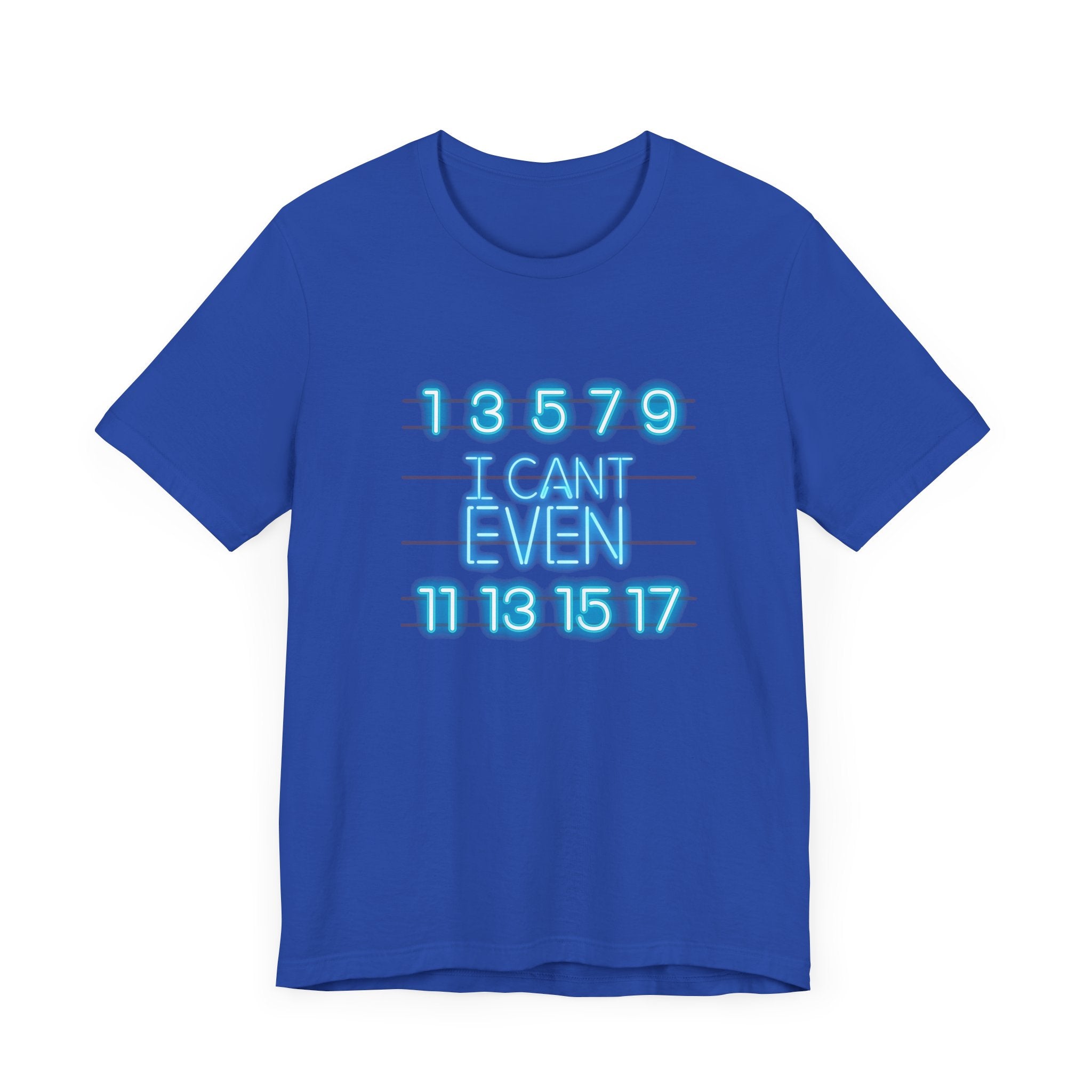Neon Math Joke Tee – I Can't Even with Odd Numbers