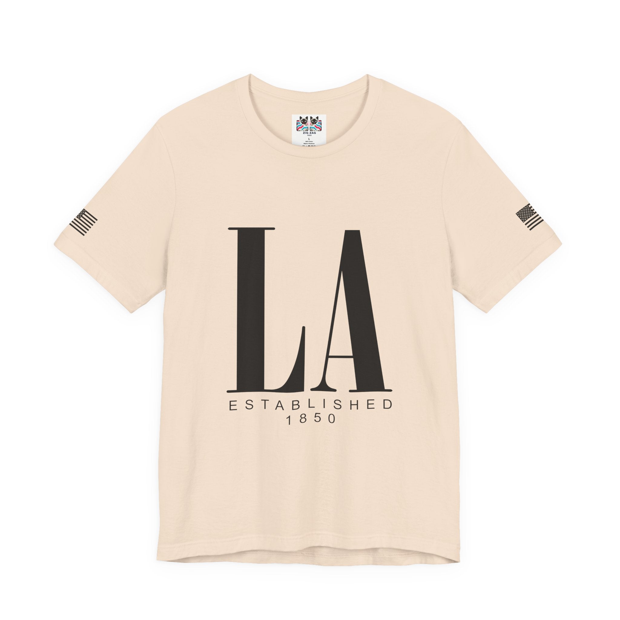 LA Established 1850 T-Shirt – Bold Monogram Los Angeles Minimal Luxury Tee