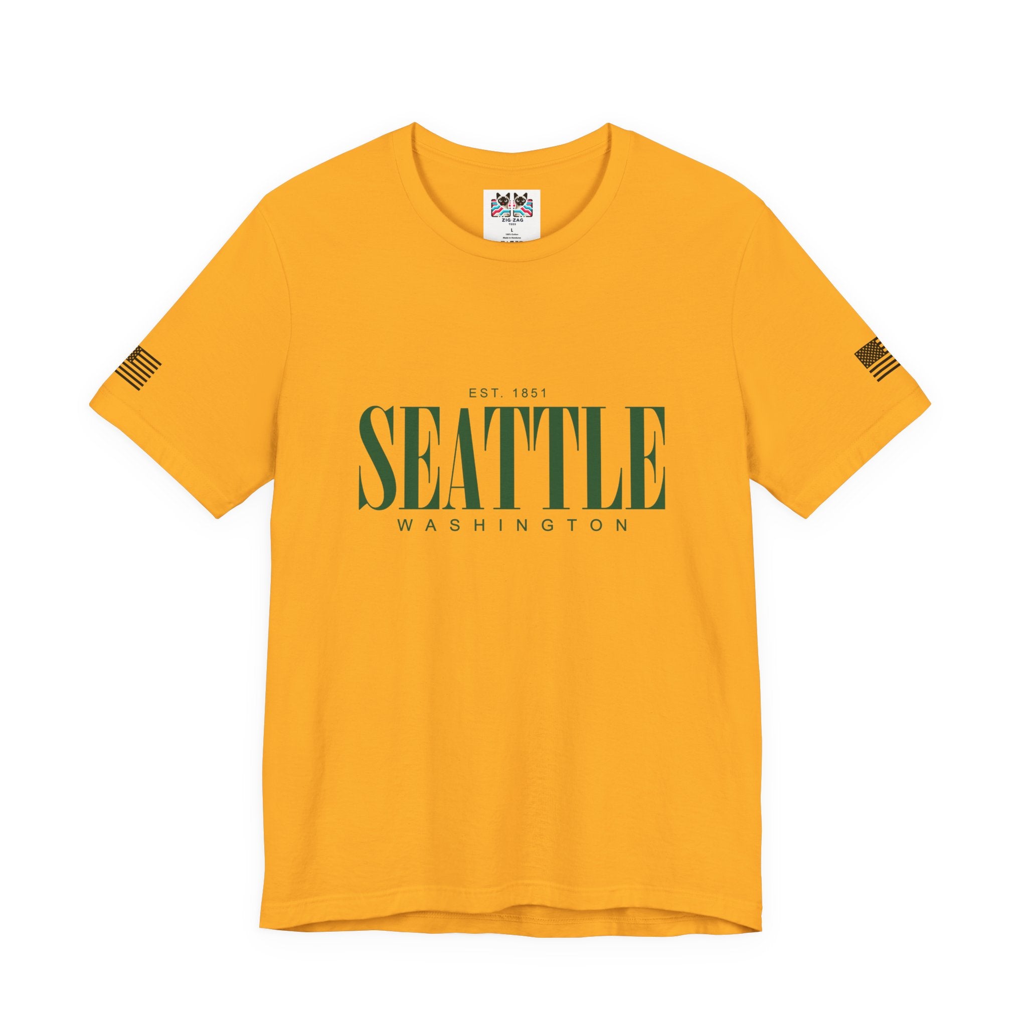 Seattle Washington EST 1851 Bold Serif Typography T-Shirt | Seattle Pride Tee | Minimalist Pacific Northwest Shirt