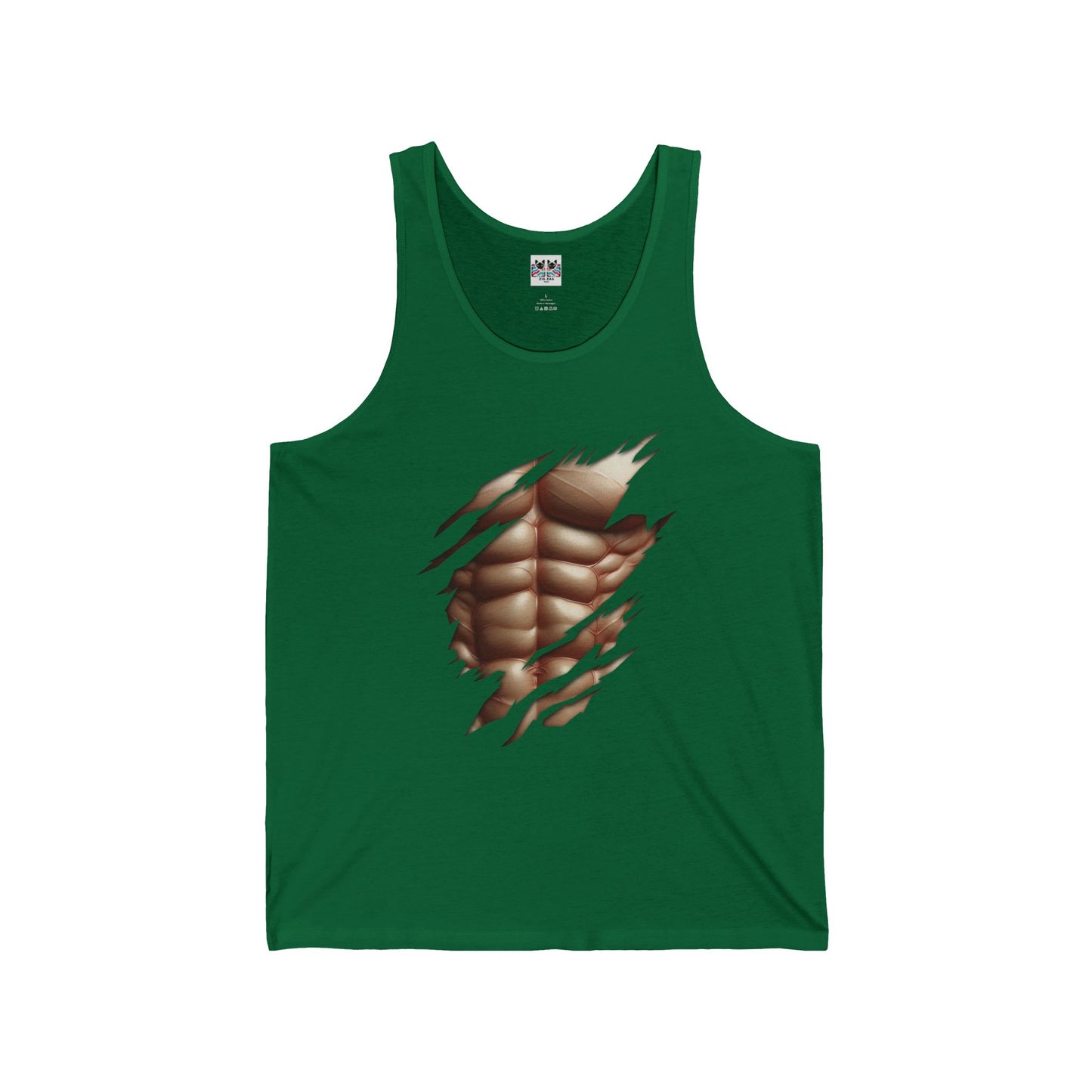 Fake Muscles Ripped Torn Chest - Six Pack Abs Workout Tank Top