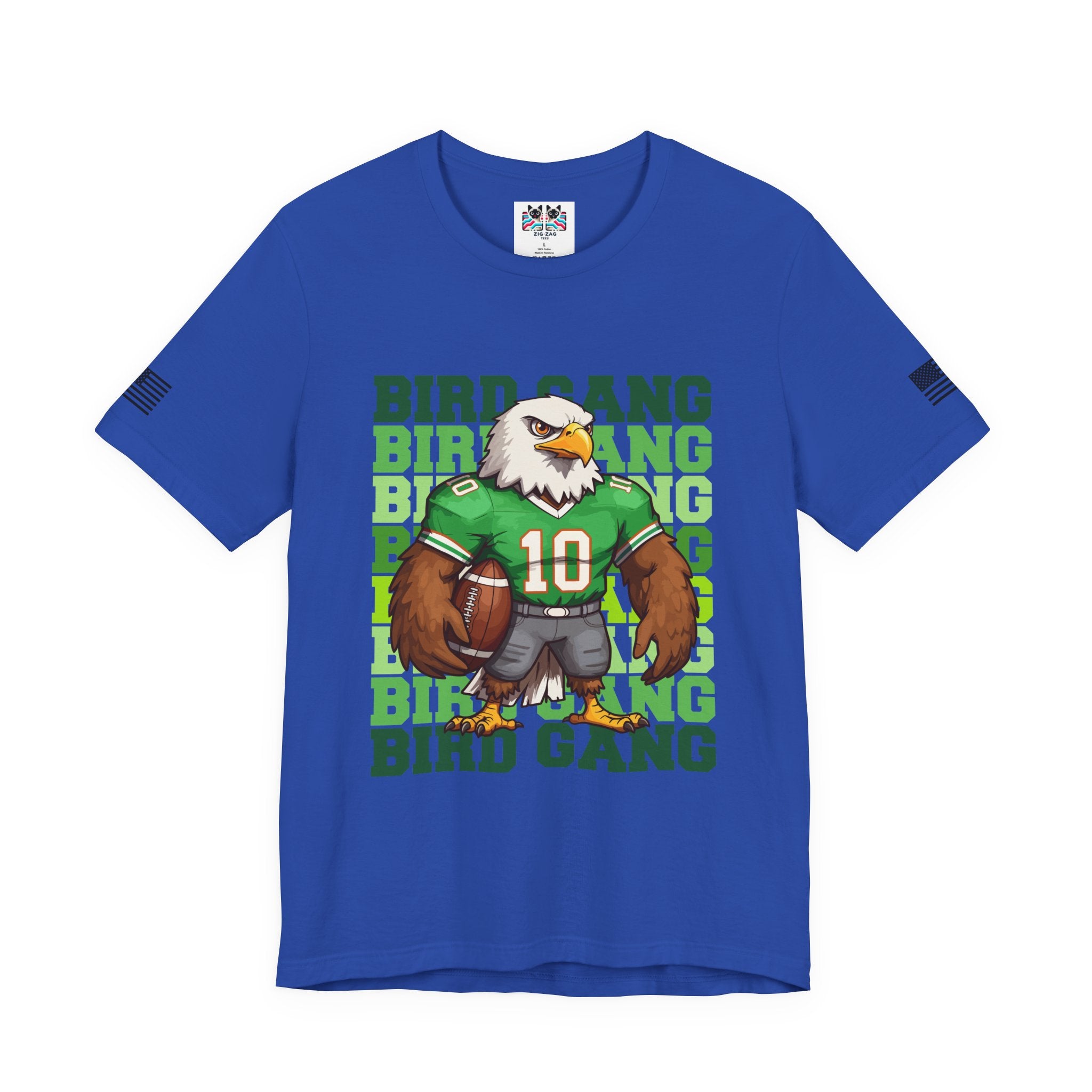 Bird Gang T-Shirt – Stacked Repeat Typography Eagle Football Mascot Graphic Tee Philadelphia Fan