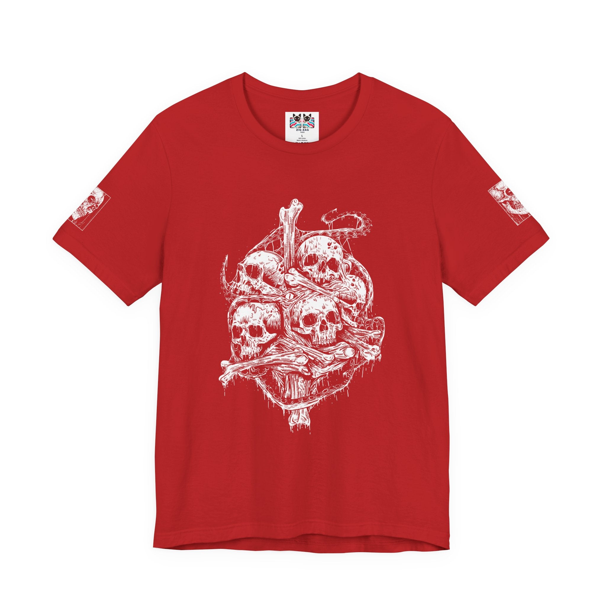Gothic Skull Pile T-Shirt – Dark Horror Skeleton Art Graphic Tee