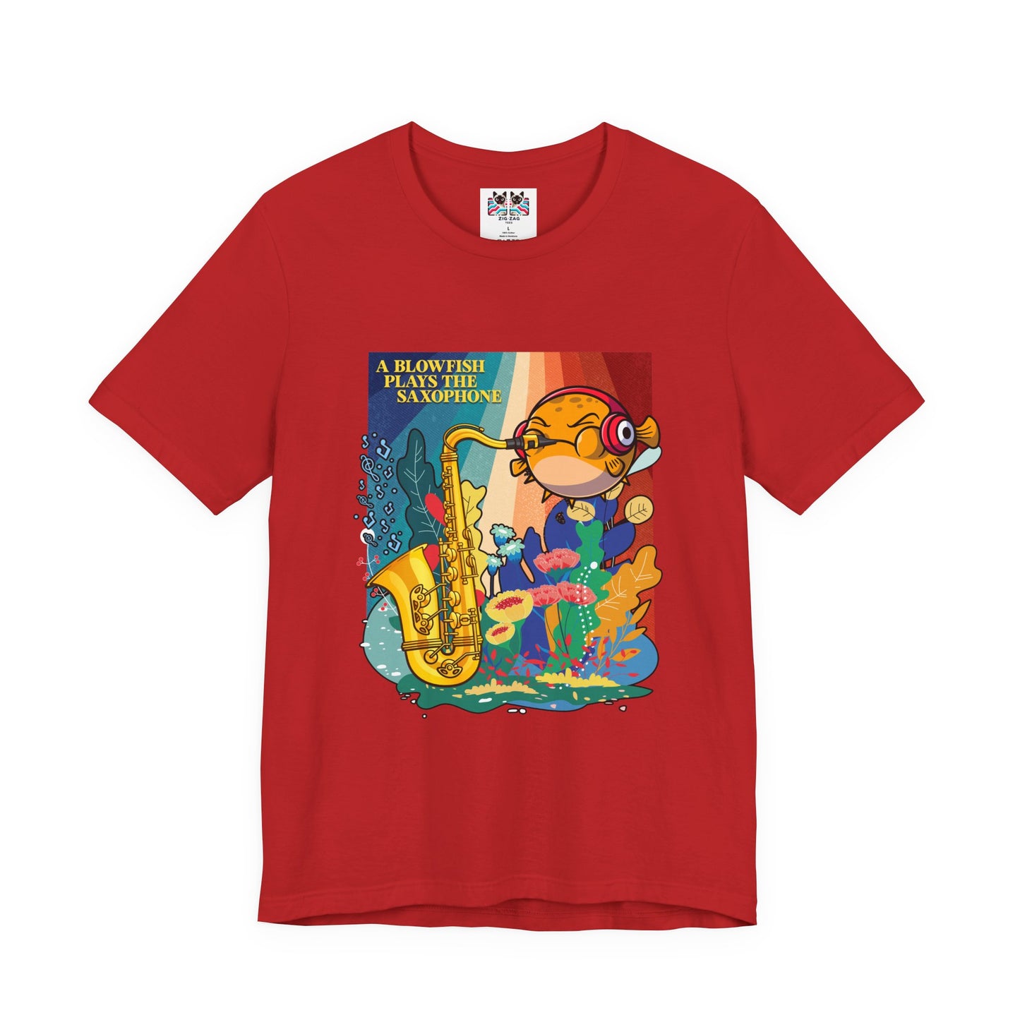 Underwater Jazz Blowfish Saxophone T-Shirt