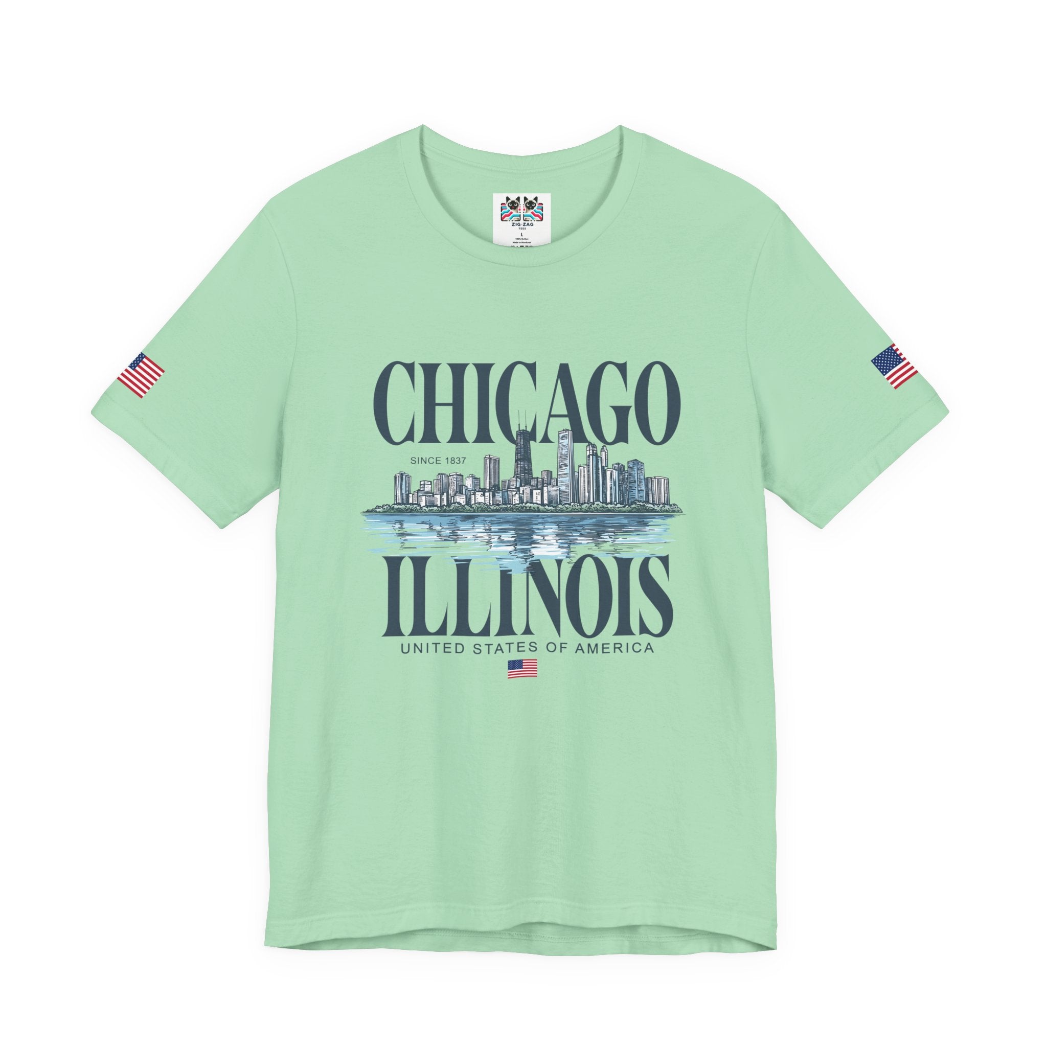 Chicago Illinois T-Shirt - Since 1837 Skyline Lake Michigan United States Design