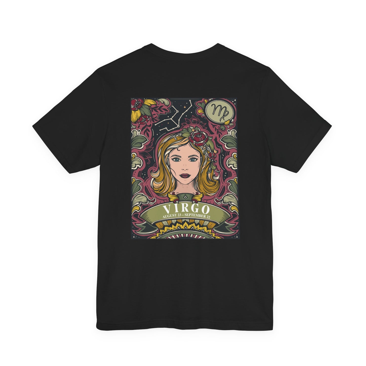 Virgo Constellation & Floral Zodiac T-Shirt – August 23 to September 22