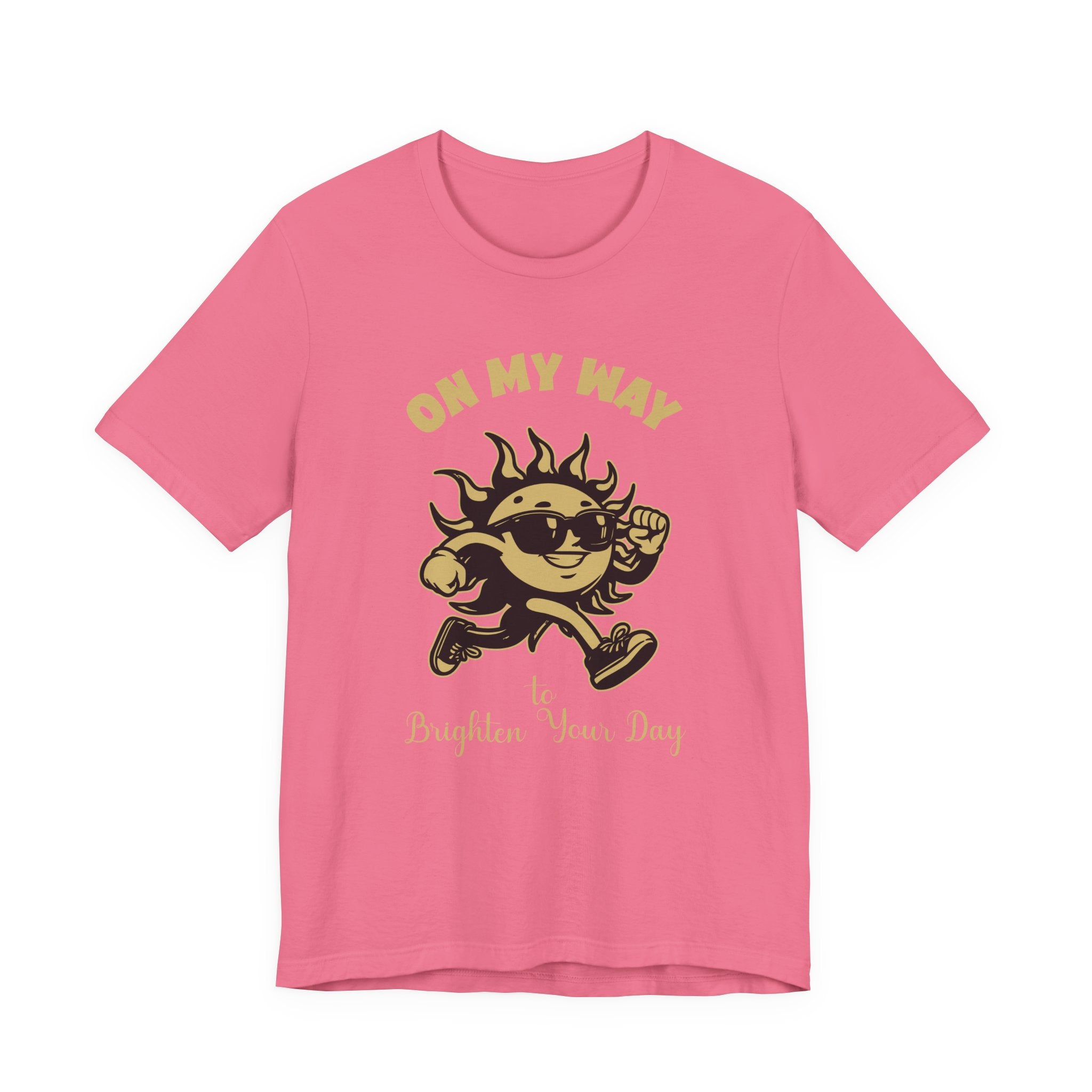 On My Way to Brighten Your Day T-Shirt – Fun Running Sun Graphic Tee