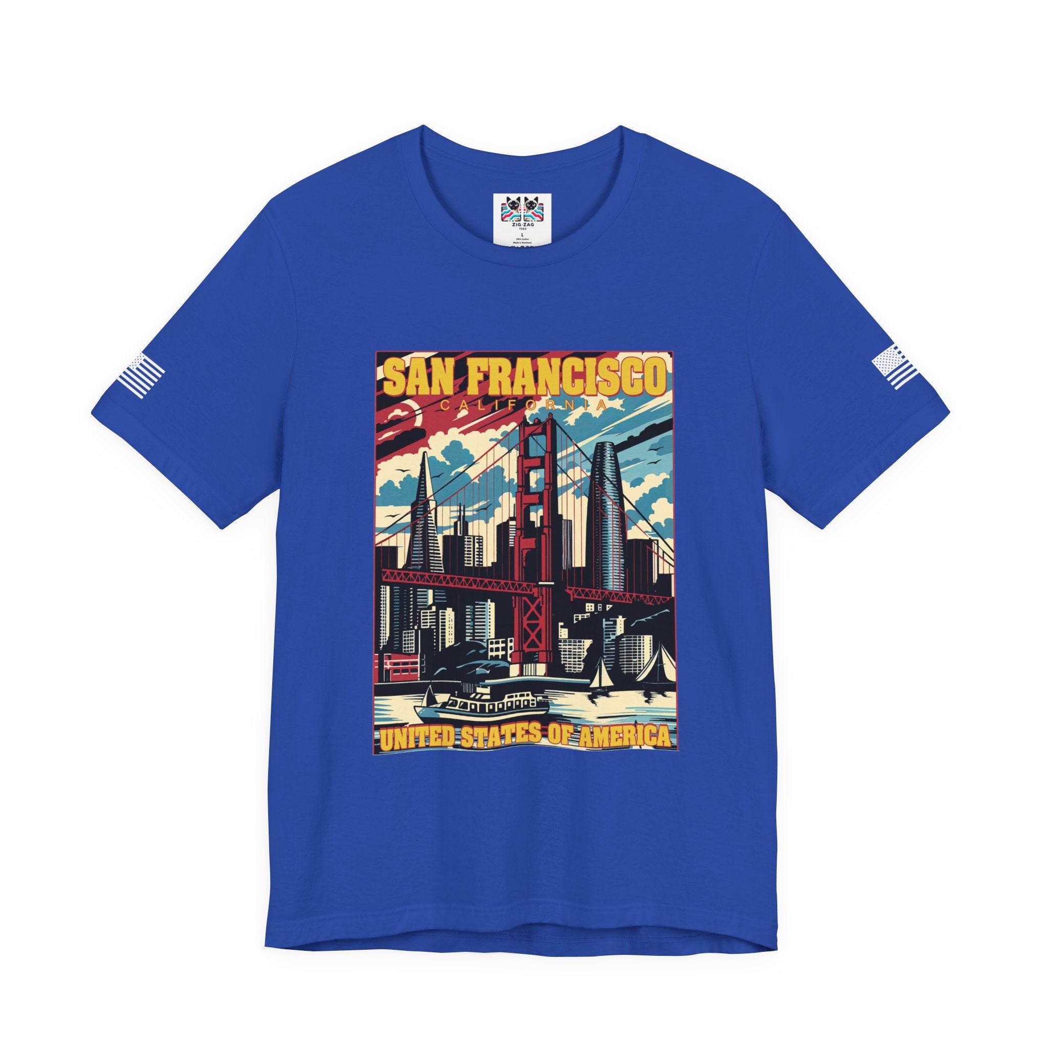 San Francisco California T-Shirt – Retro Americana Poster Style Graphic Tee United States of America