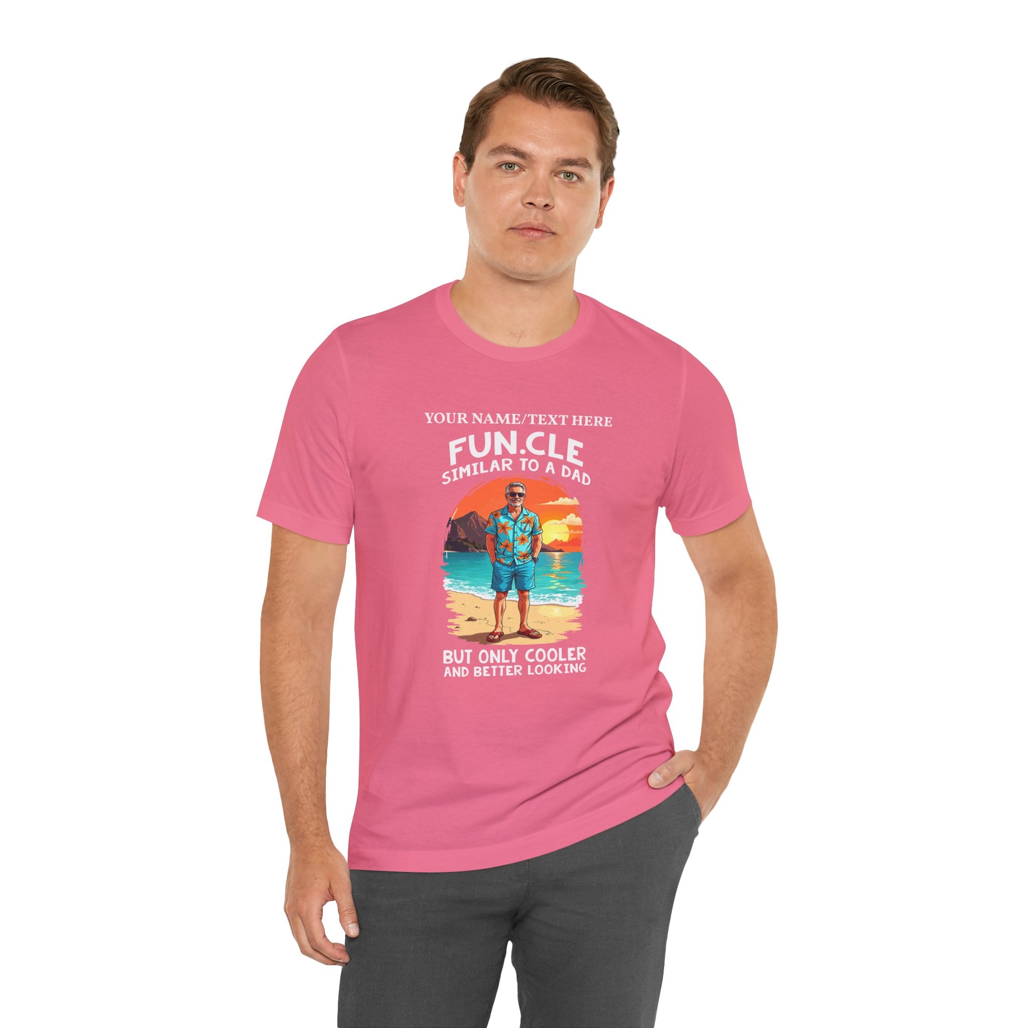 Custom T-Shirt - FUN.CLE Beach Sunset T-Shirt – Cool Uncle Beach Graphic with Funny Quote