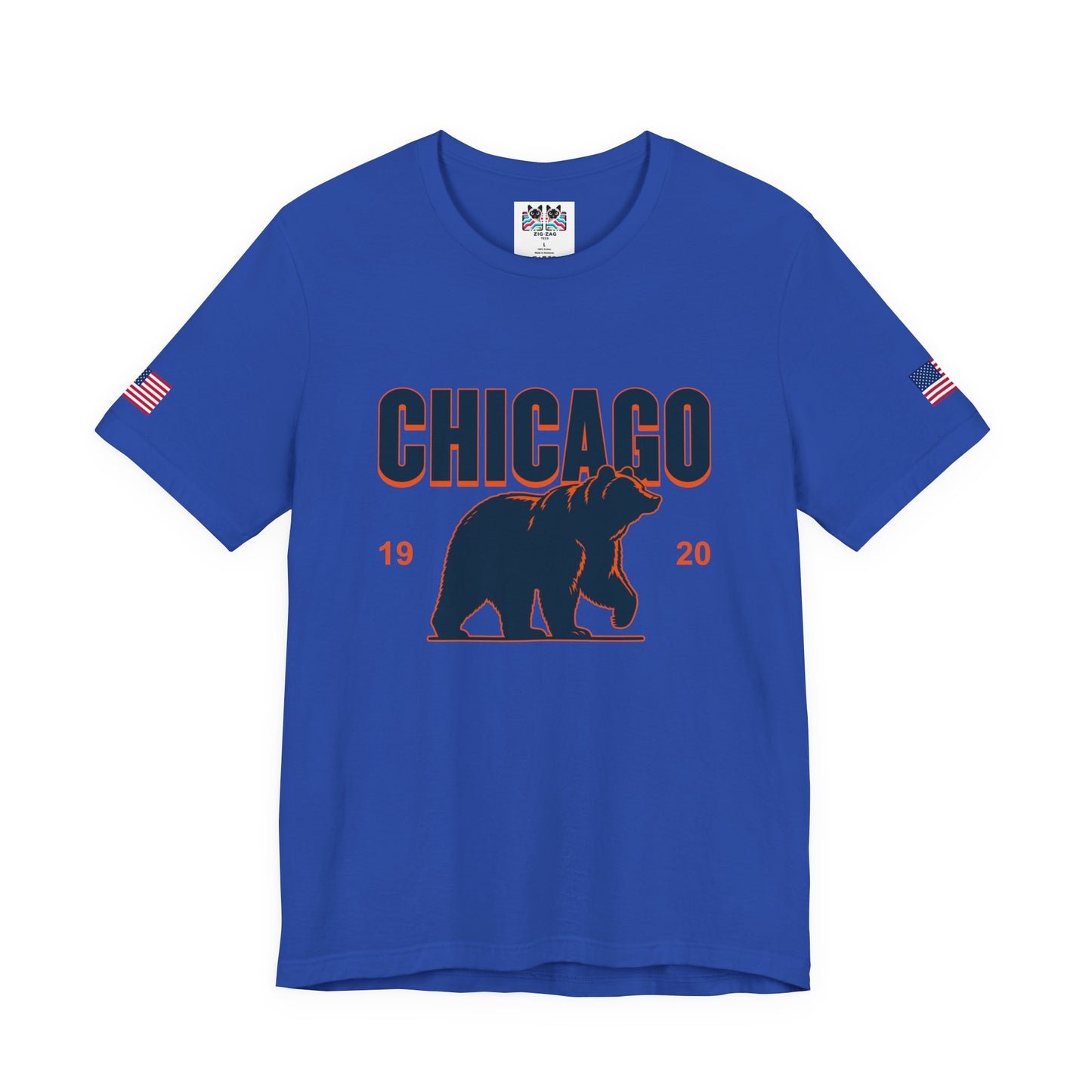 Chicago Bears T-Shirt - Chicago 1920 Orange Navy Blue Bear Mascot Illinois Design