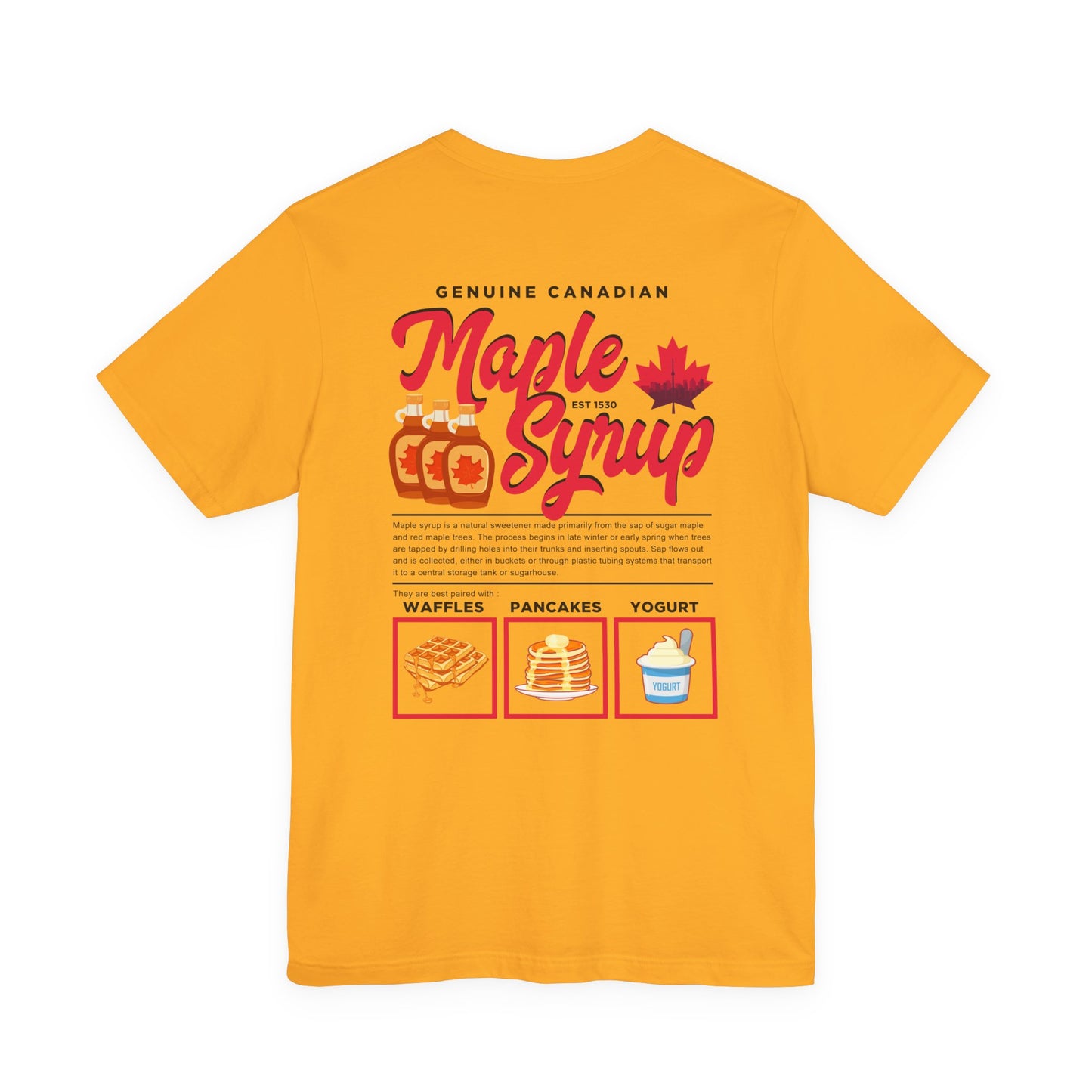 Maple Syrup Breakfast Lovers Tshirt – Waffles, Pancakes & Yogurt