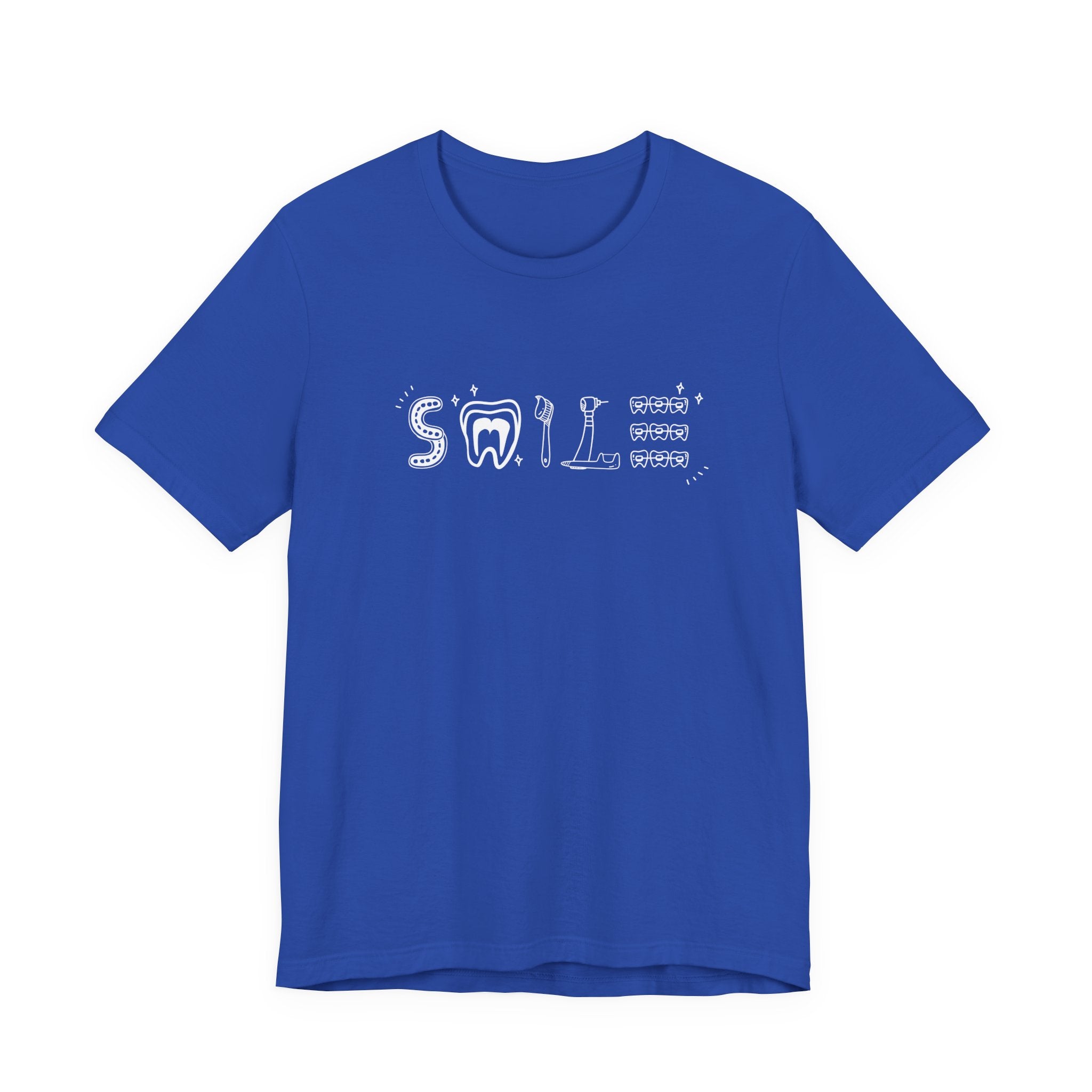 Smile TShirt Dental Cleaning Tools Art Toothbrush Floss Scaler Design