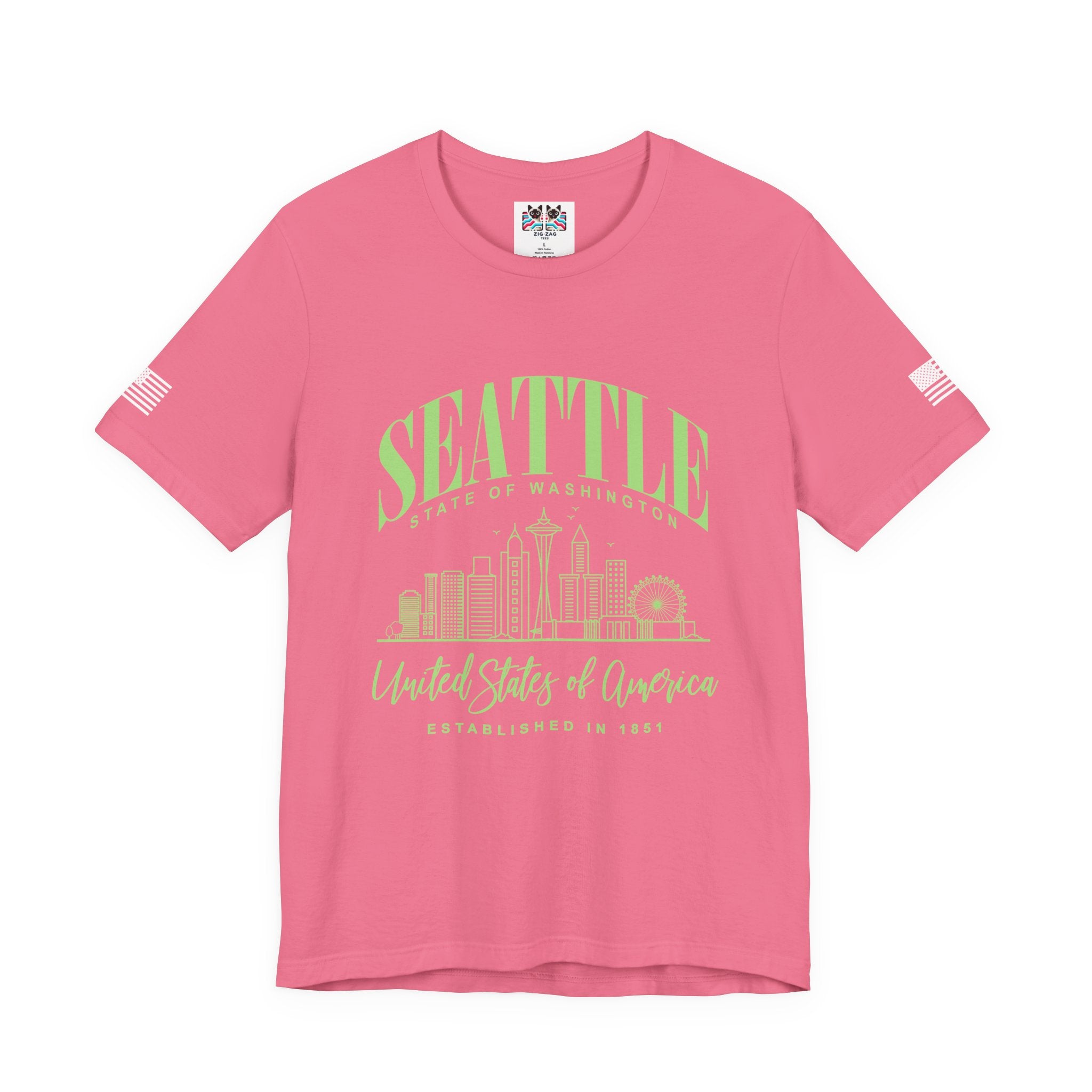 Seattle State of Washington Arch Skyline T-Shirt | United States of America EST 1851 Tee | Evergreen State Shirt