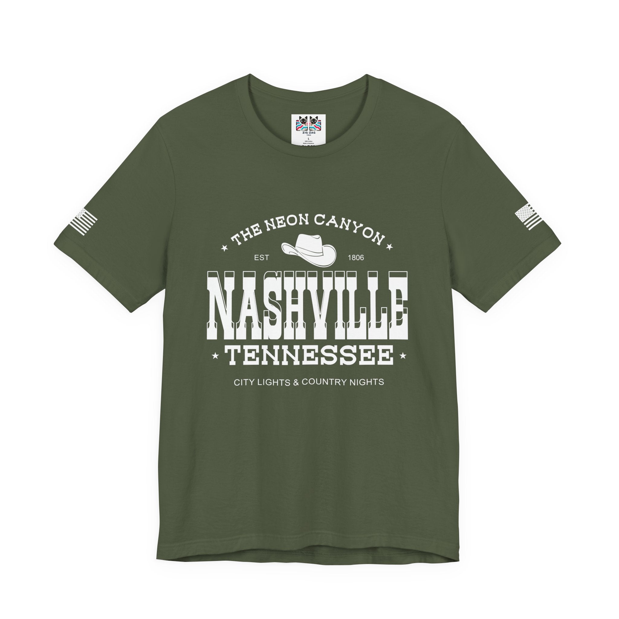 Nashville Tennessee T-Shirt – The Neon Canyon EST 1806 City Lights & Country Nights Graphic Tee
