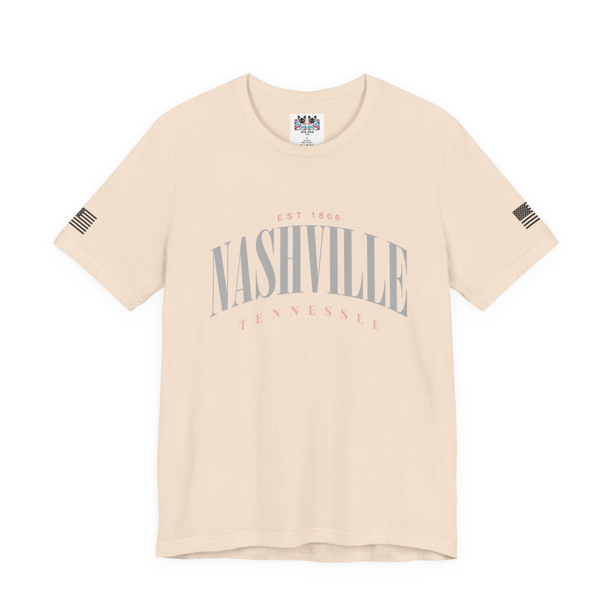 Nashville Tennessee EST 1806 T-Shirt – Faded Soft Arch Typography Tee