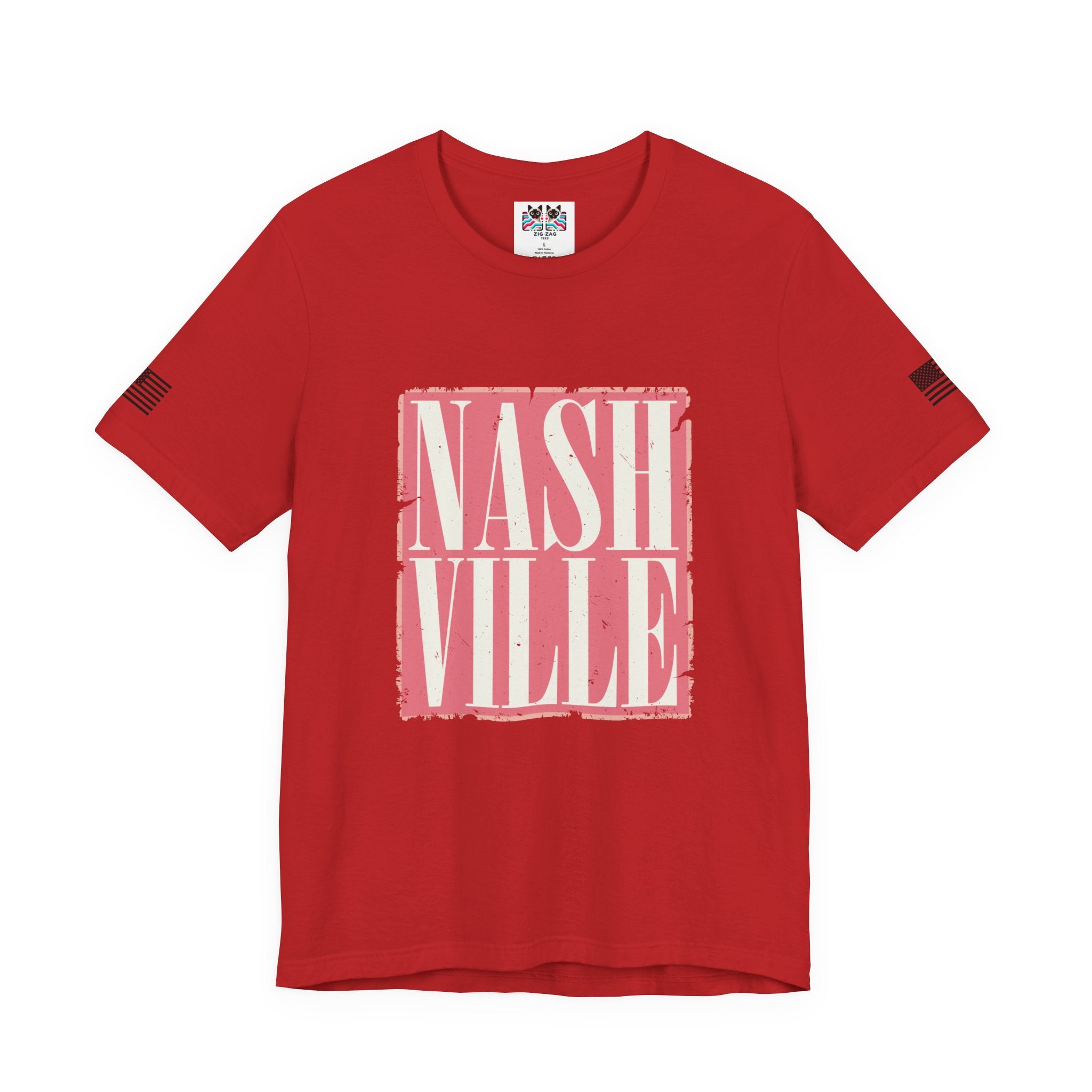 Nashville T-Shirt – Bold Distressed Block Letter Graphic Tee