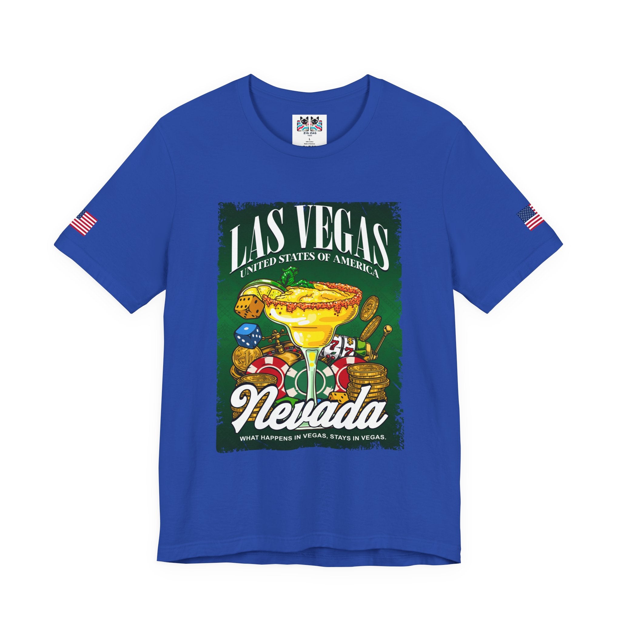 Las Vegas Nevada USA Margarita Casino T-Shirt – Colorful Dice Chips Vegas Graphic Tee
