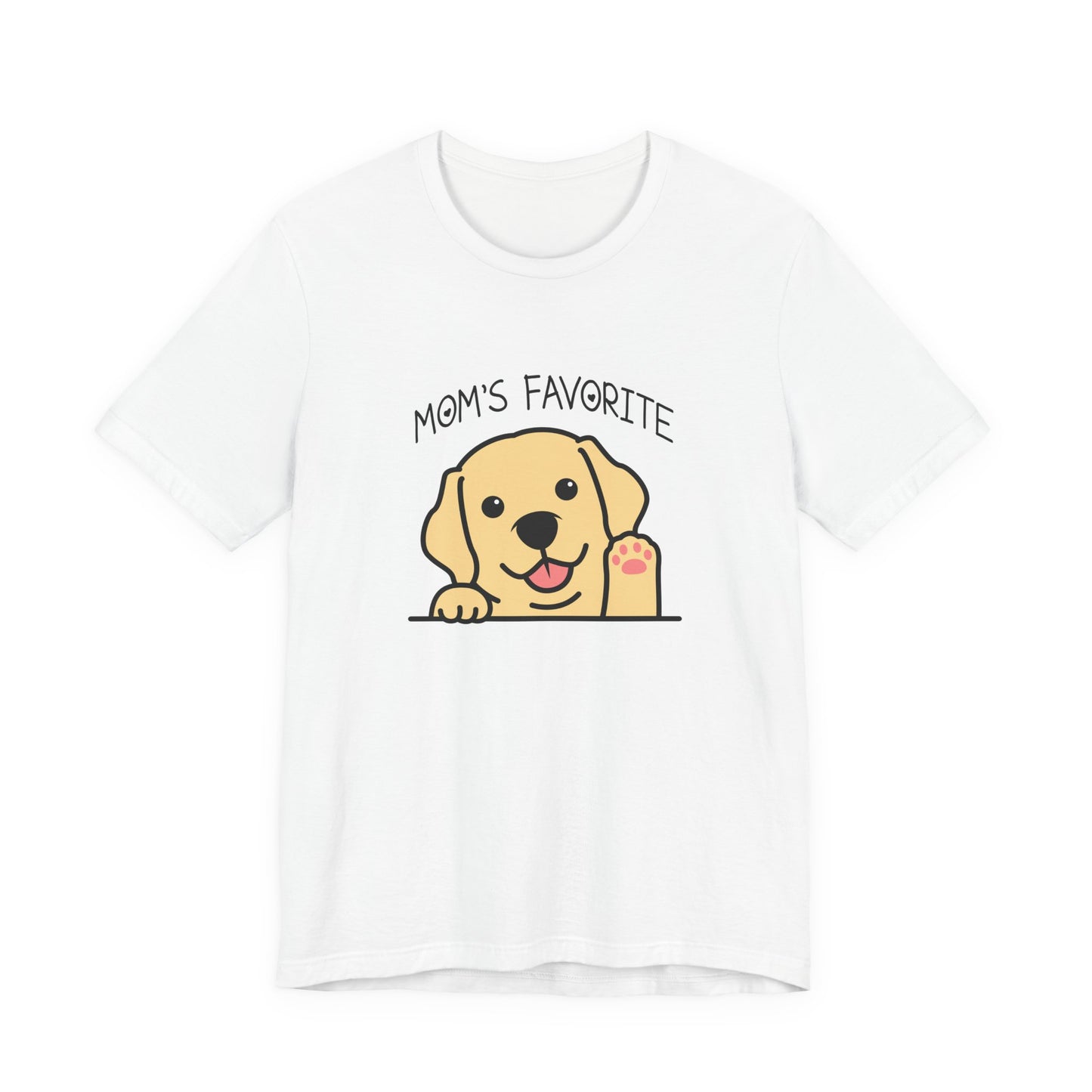 Moms Favorite Dog Waving Paw Tshirt Cute Happy Canine Design