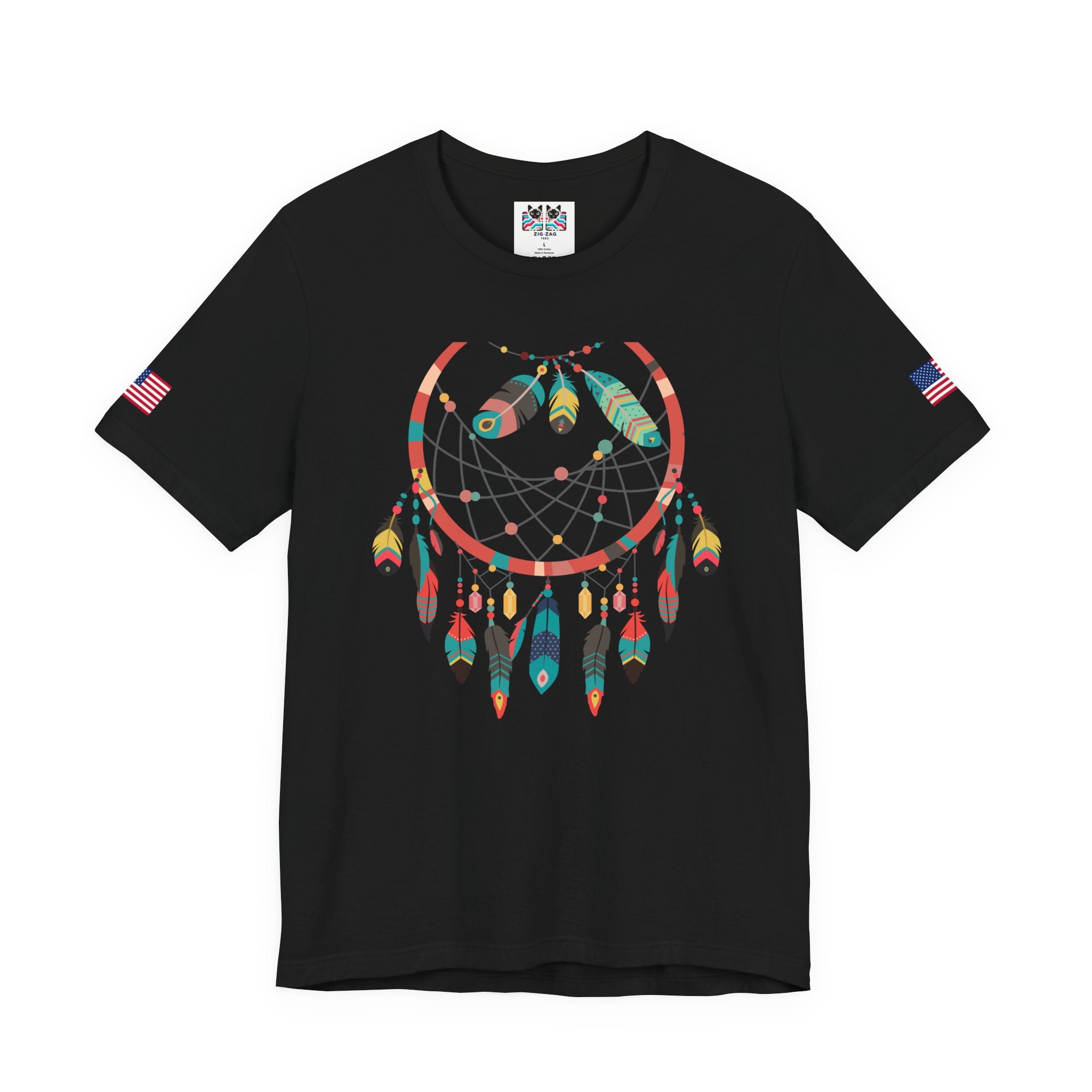 Dream Catcher T-Shirt – Colorful Boho Feathers Native American Inspired Graphic Tee