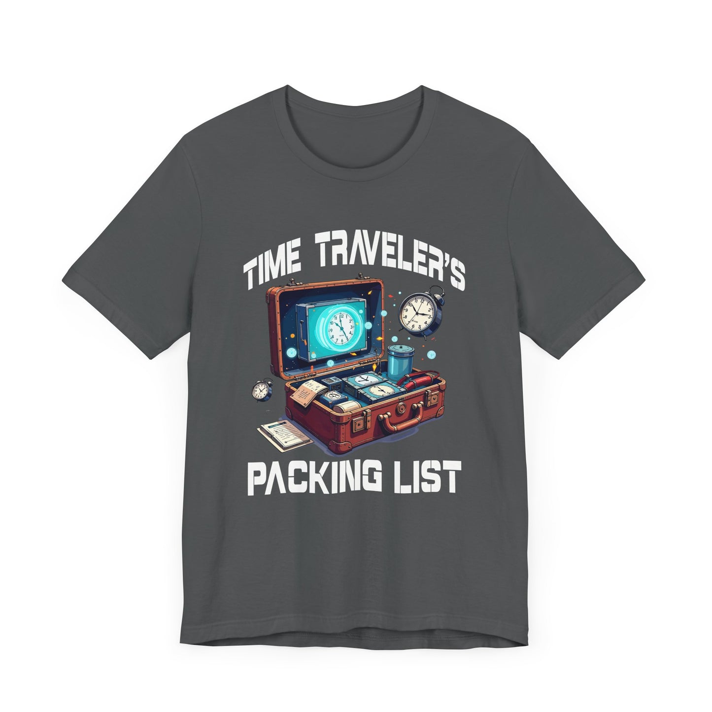 Time Traveler’s Packing List Tee, Sci-Fi Gear Shirt, Future Prep Graphic Tee, Multiverse Essentials Top, Nerd Gift