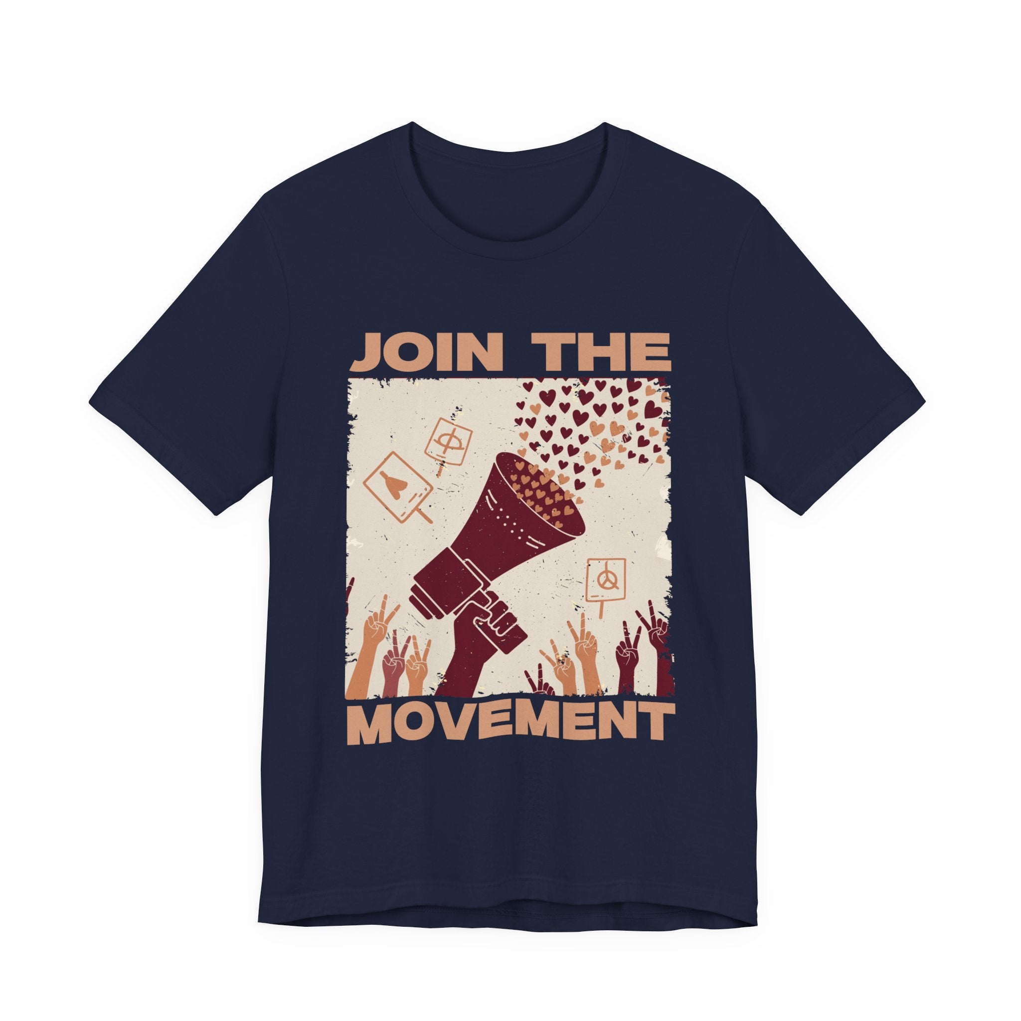 Join the Movement – Empowerment Speaker and Victory Hands Graphic T-Shirt
