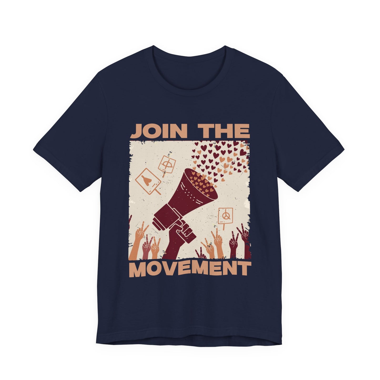 Join the Movement – Empowerment Speaker and Victory Hands Graphic T-Shirt