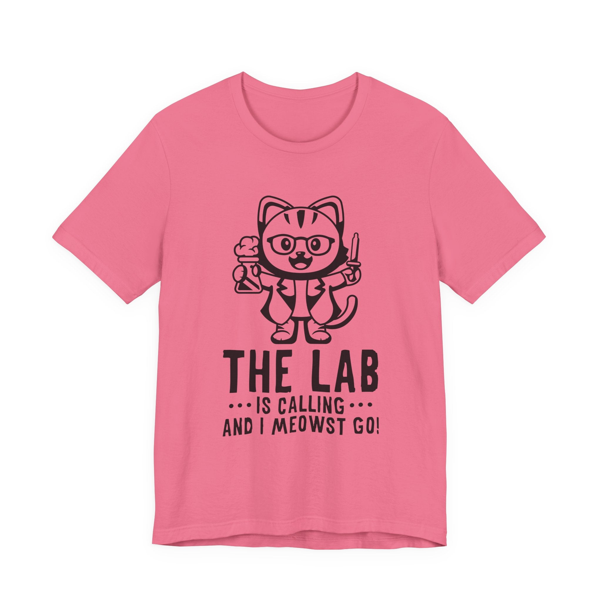 The Lab Is Calling and I Meowst GO Tshirt – Cute Scientist Cat in Lab Coat
