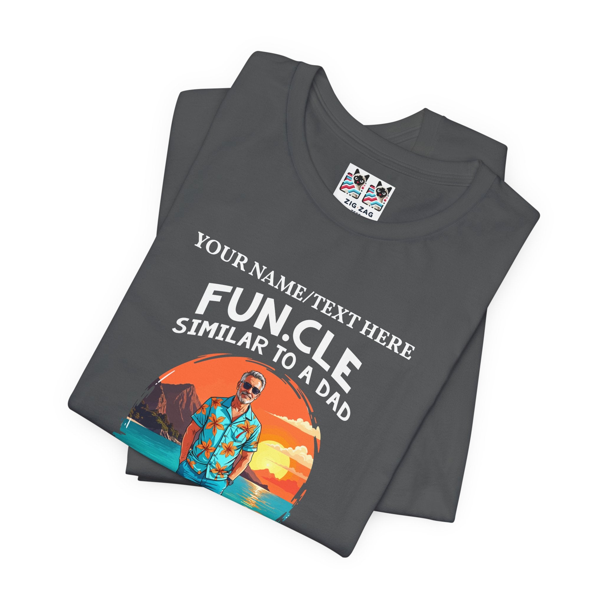 Custom T-Shirt - FUN.CLE Beach Sunset T-Shirt – Cool Uncle Beach Graphic with Funny Quote