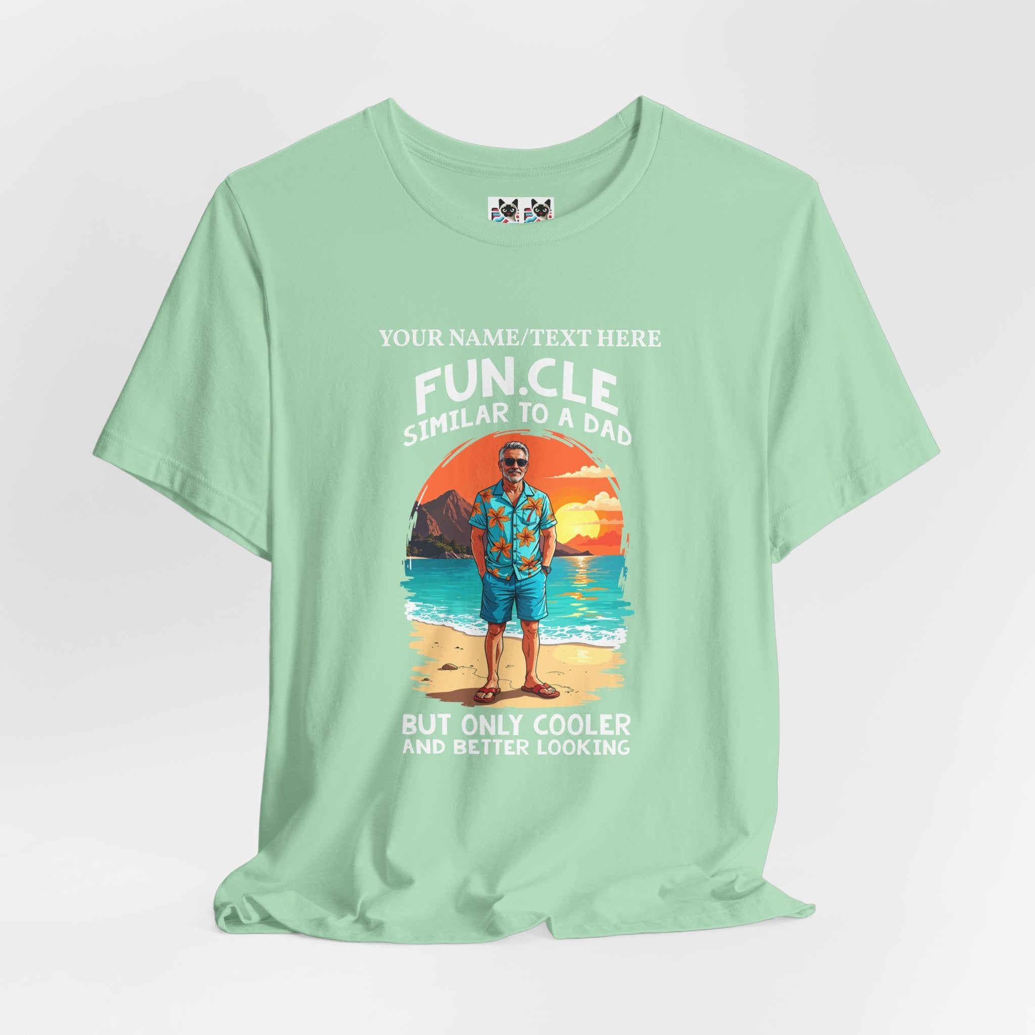 Custom T-Shirt - FUN.CLE Beach Sunset T-Shirt – Cool Uncle Beach Graphic with Funny Quote